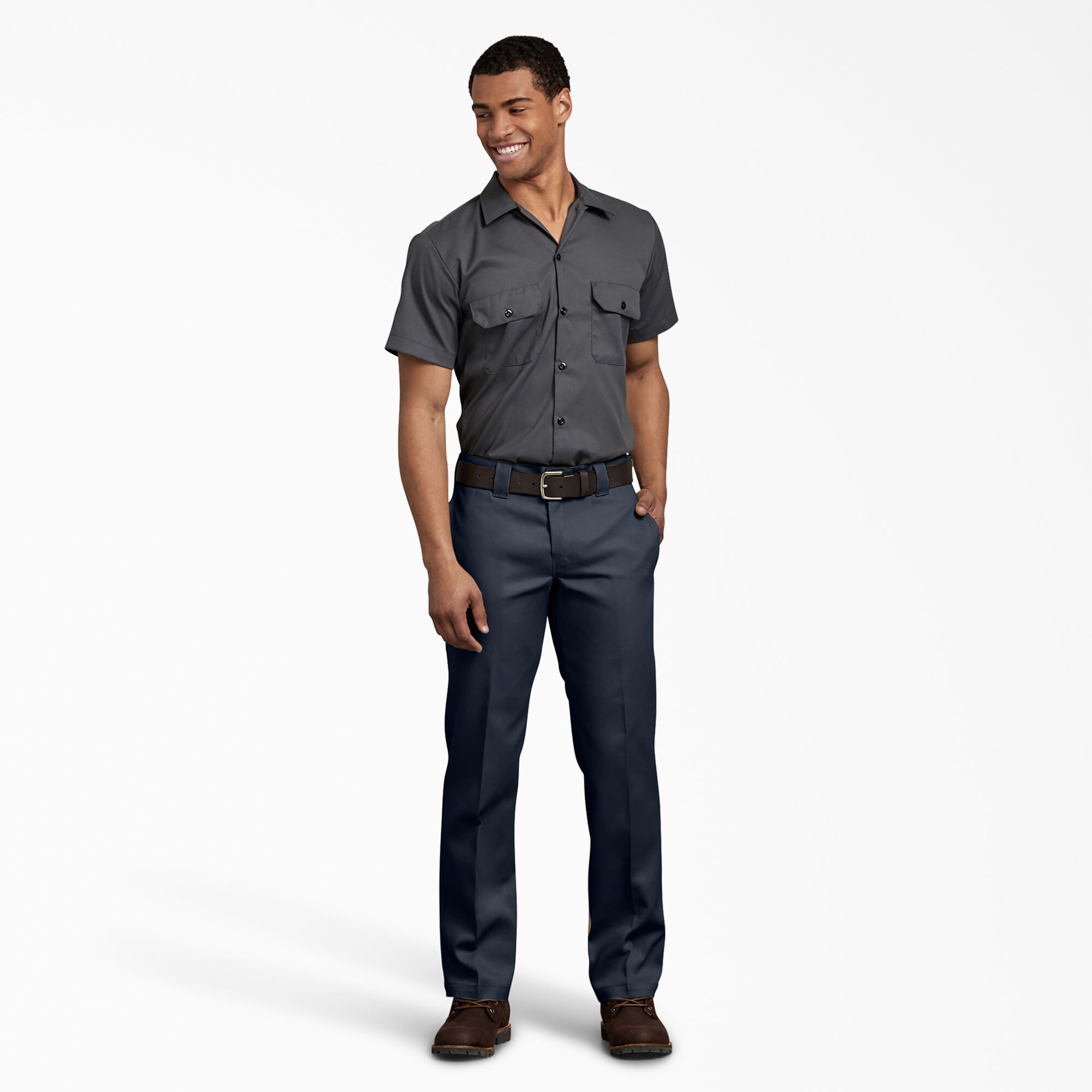 Slim Fit Straight Leg Work Pants