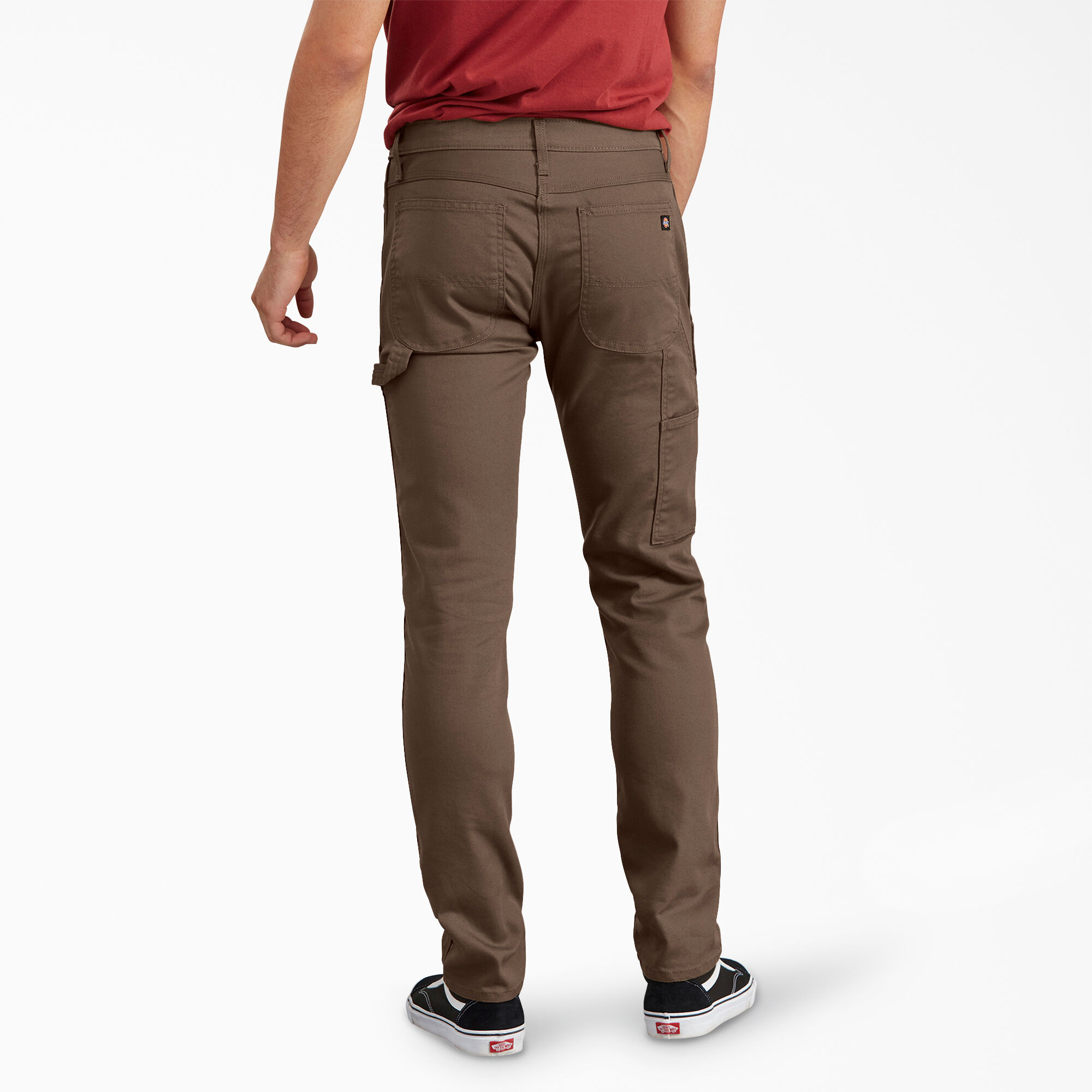 FLEX Slim Fit Tapered Leg Carpenter Duck Pants, Stonewashed Timber Brown