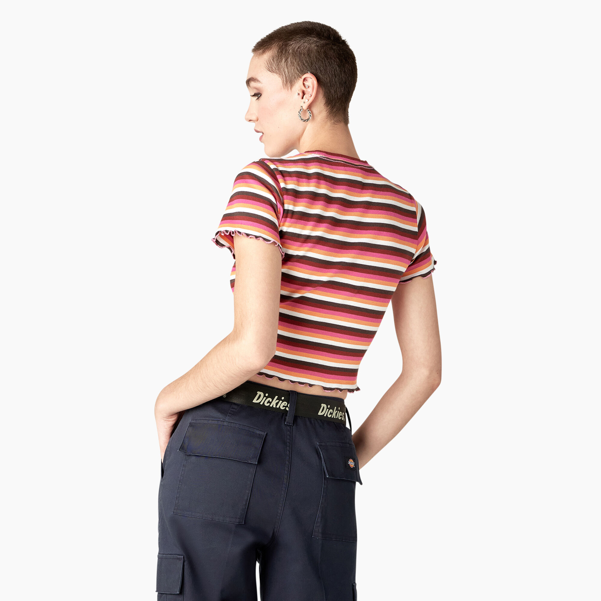 Women's Striped Cropped Baby T-Shirt