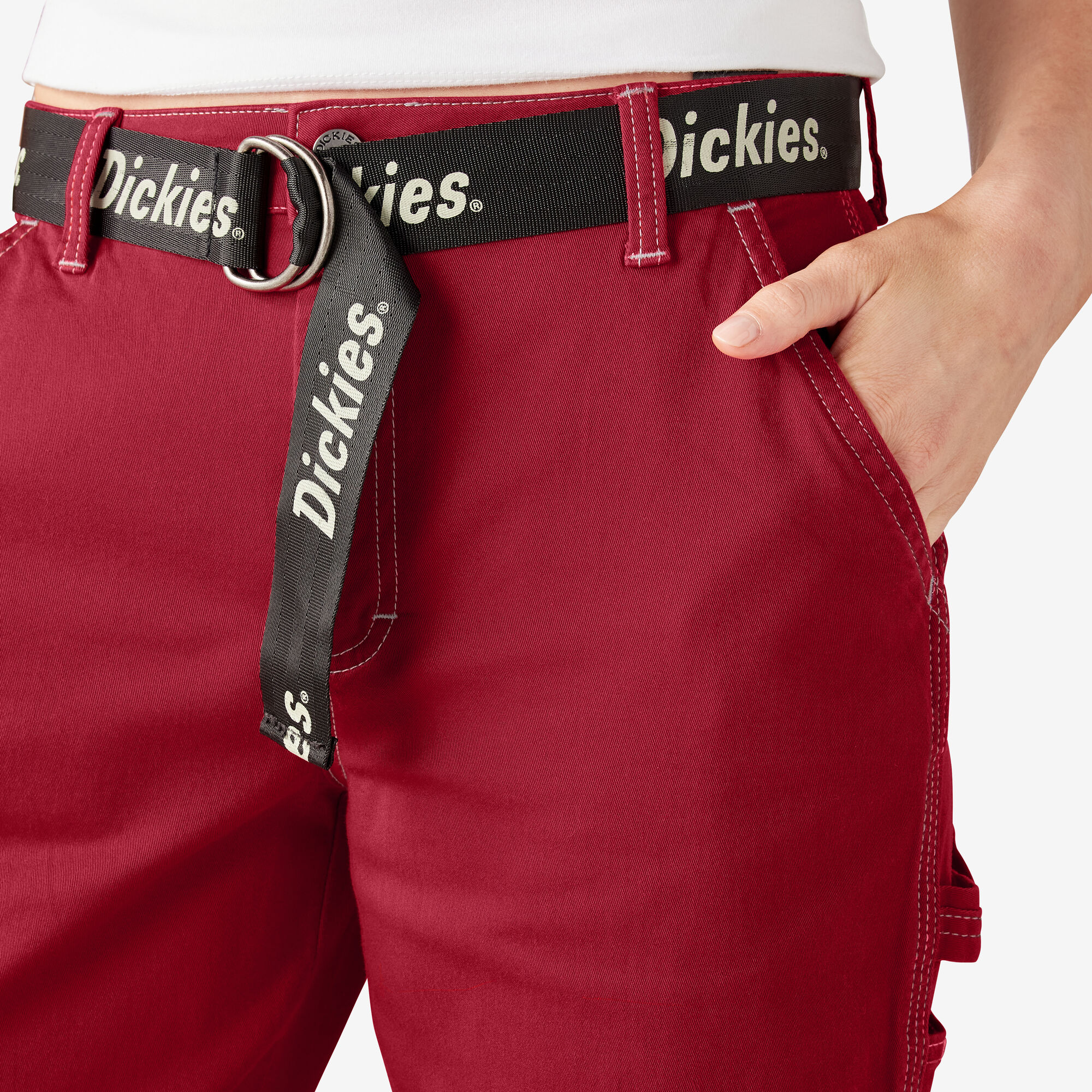 Women's Relaxed Fit Carpenter Pants, English Red