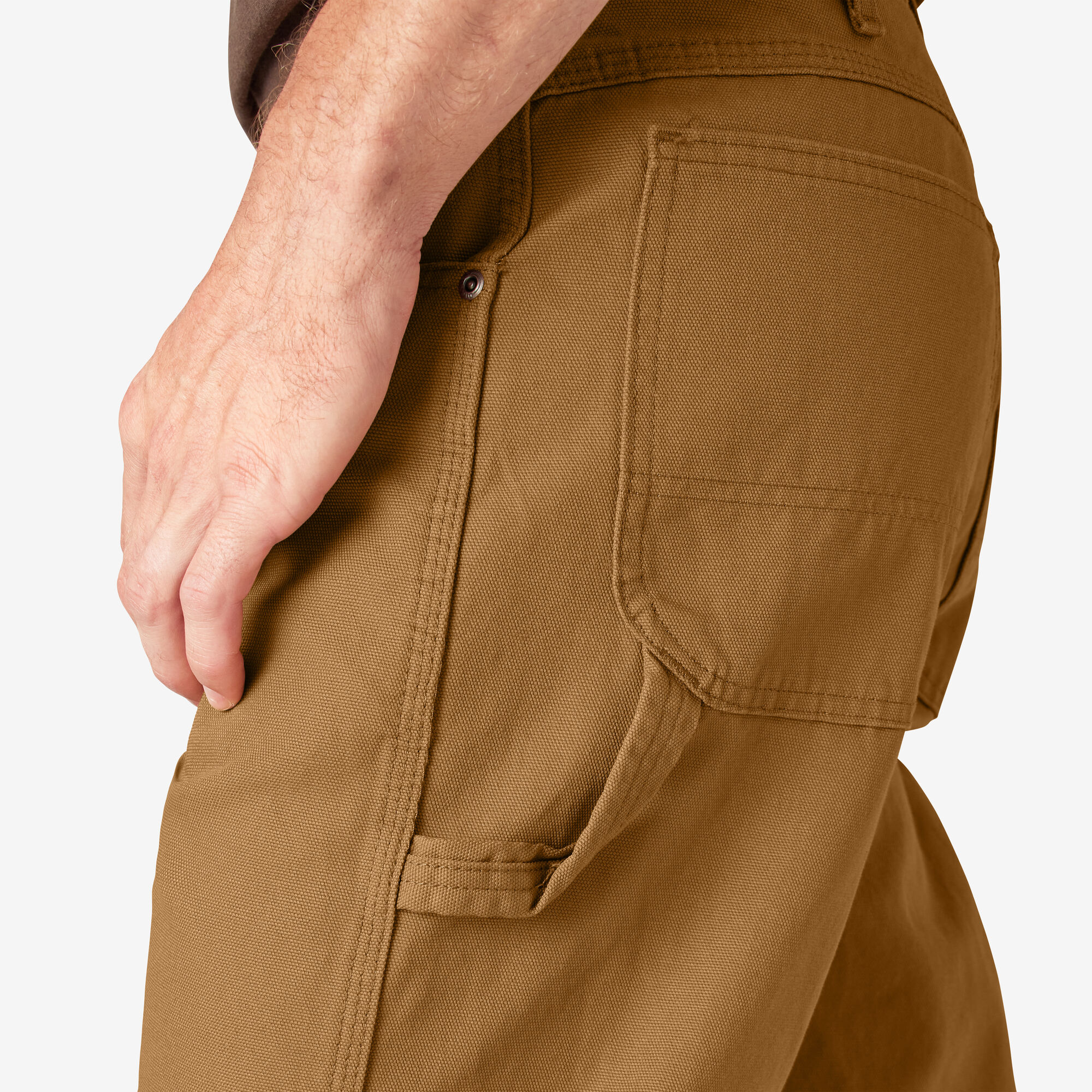 Relaxed Fit Heavyweight Duck Carpenter Pants, Rinsed Brown Duck