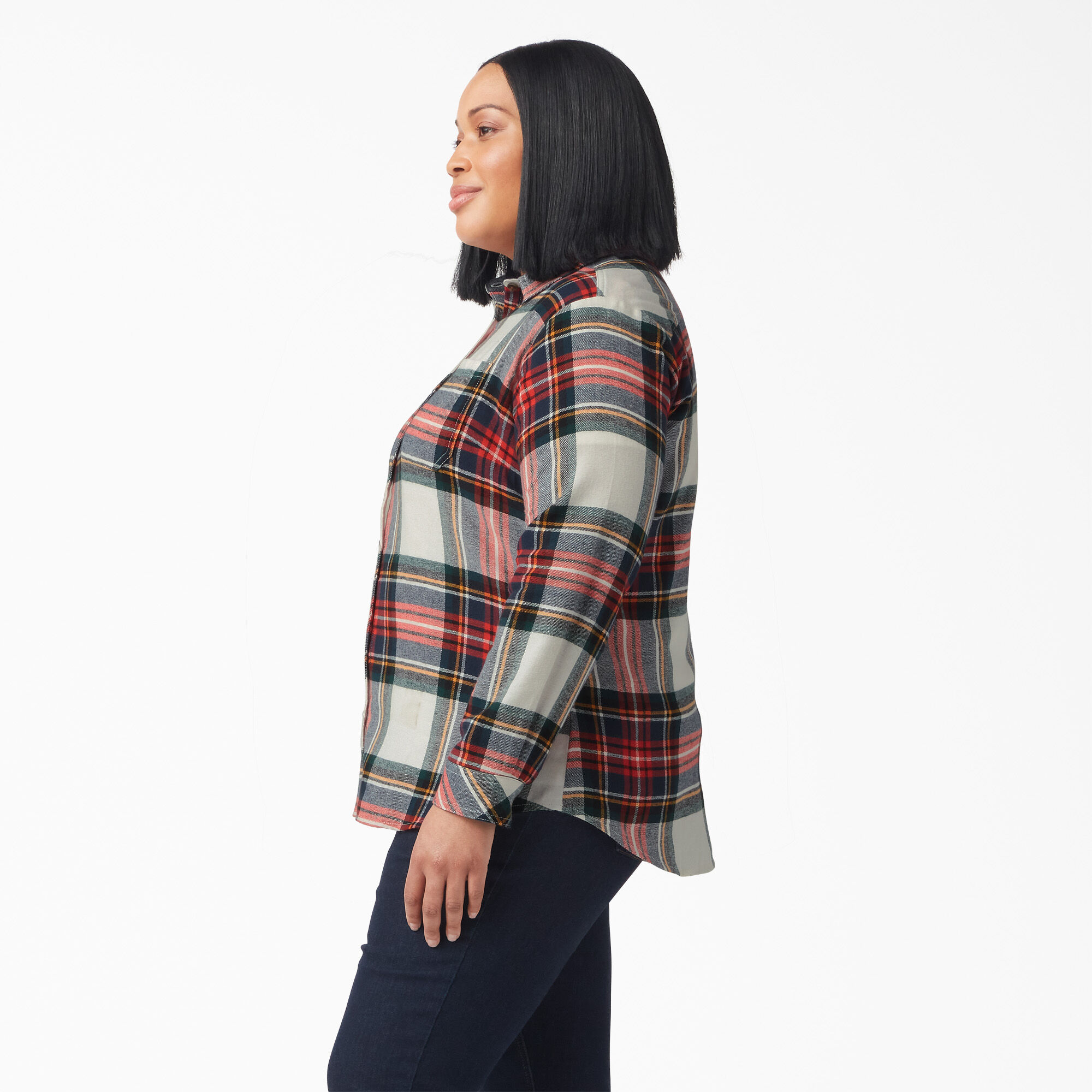 Women's Plus Long Sleeve Plaid Flannel Shirt
