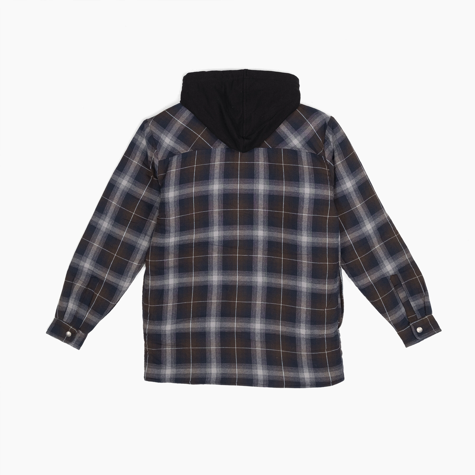Water Repellent Flannel Hooded Shirt Jacket