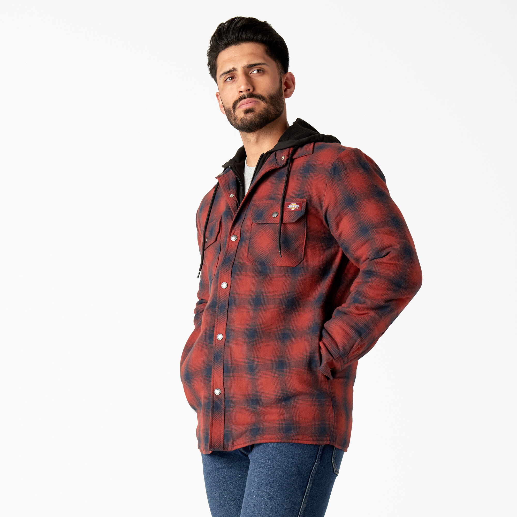 Flannel Hooded Shirt Jacket