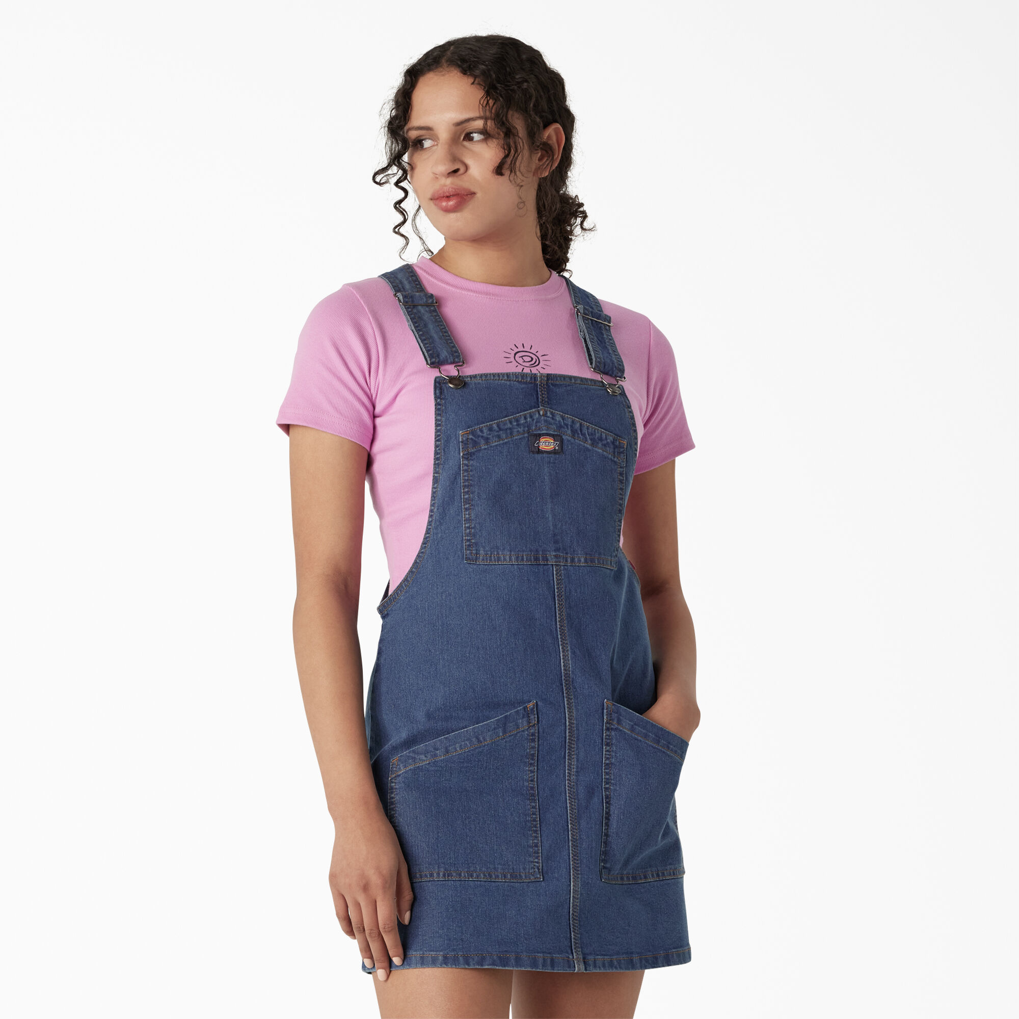 Women's Regular Fit Denim Bib Overall Dress
