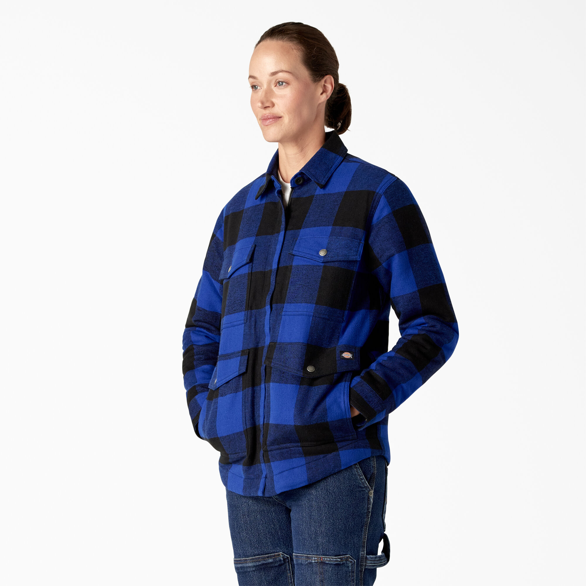Women's Flannel Fleece Lined Chore Coat