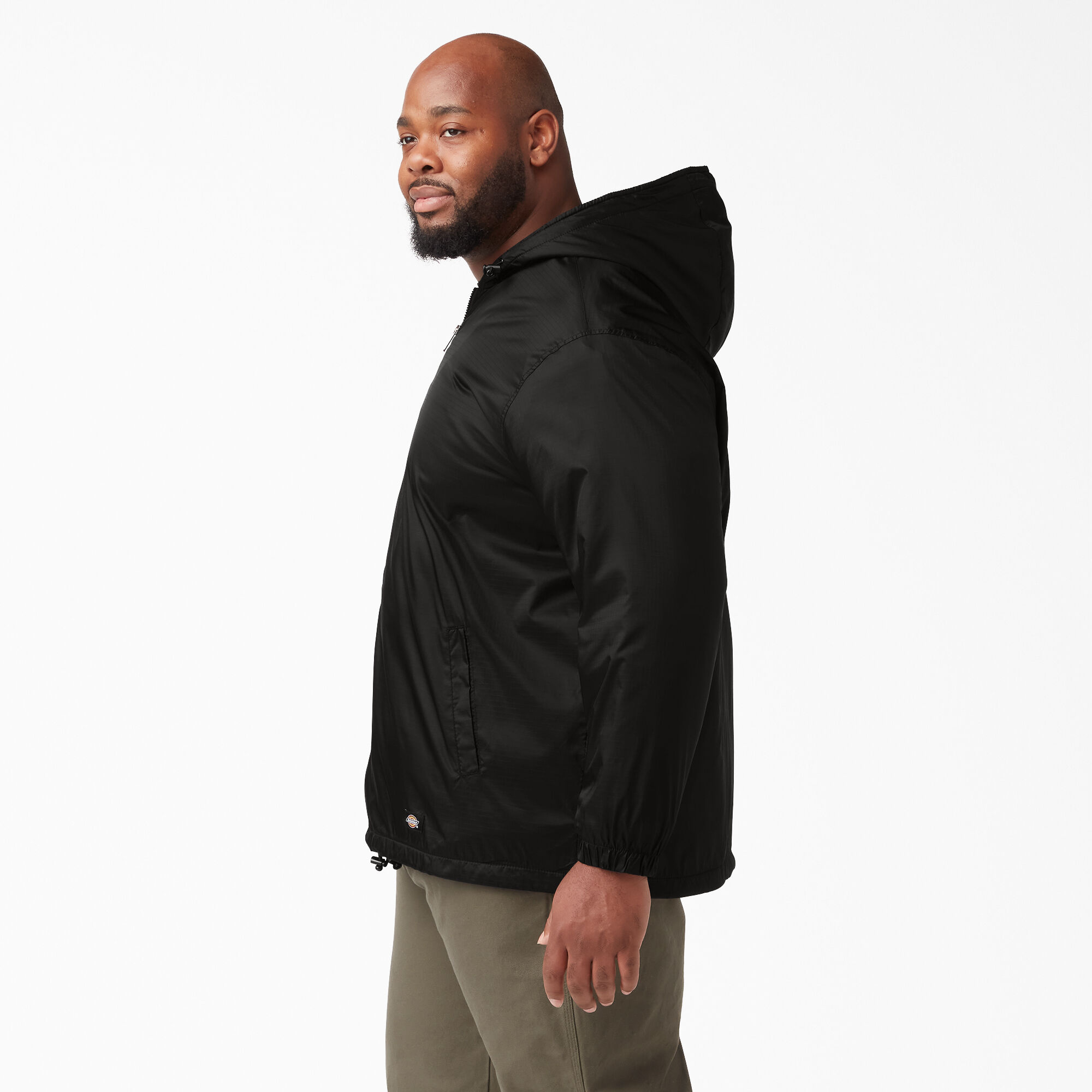 Fleece Lined Nylon Hooded Jacket