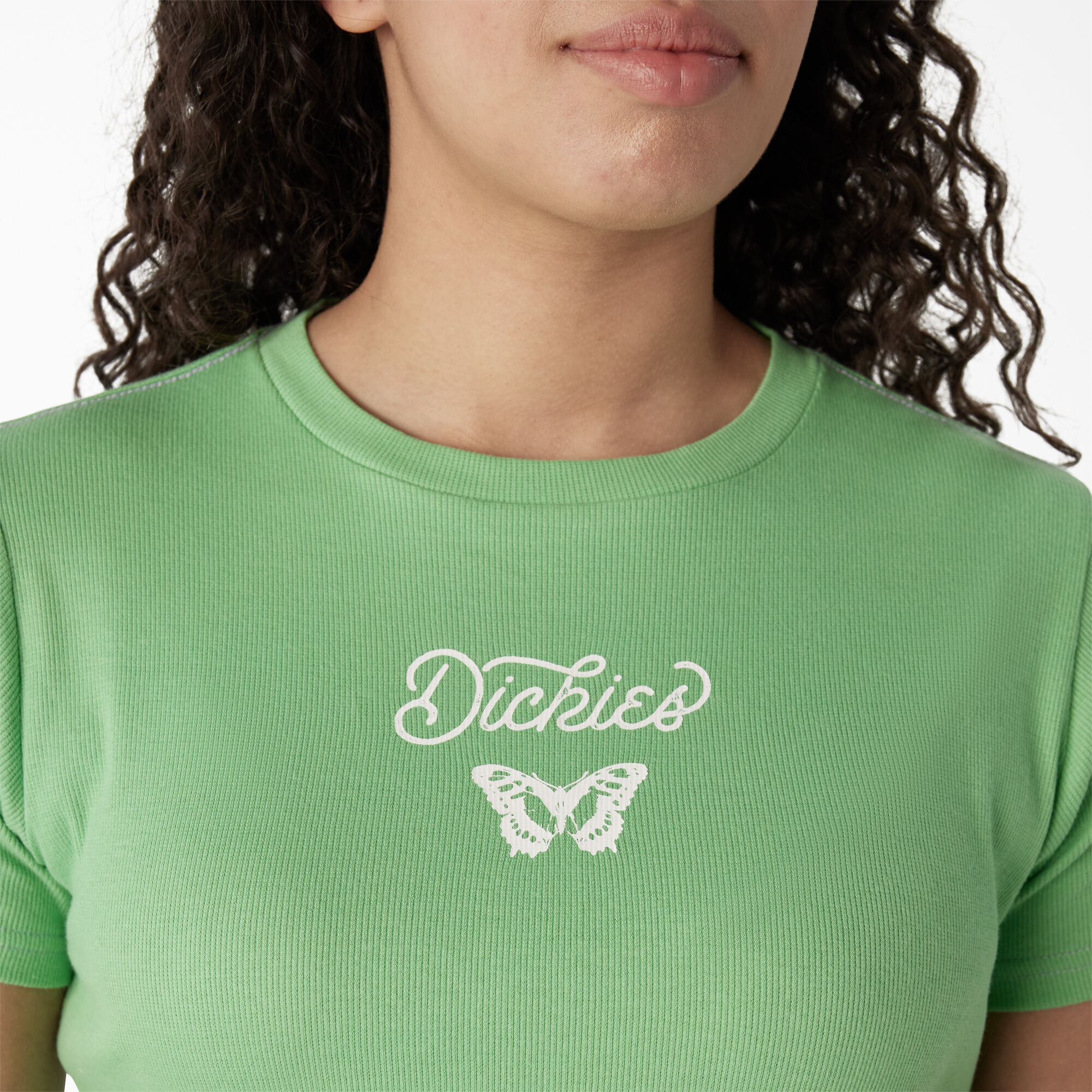 Women's Butterfly Graphic Cropped Baby T-Shirt