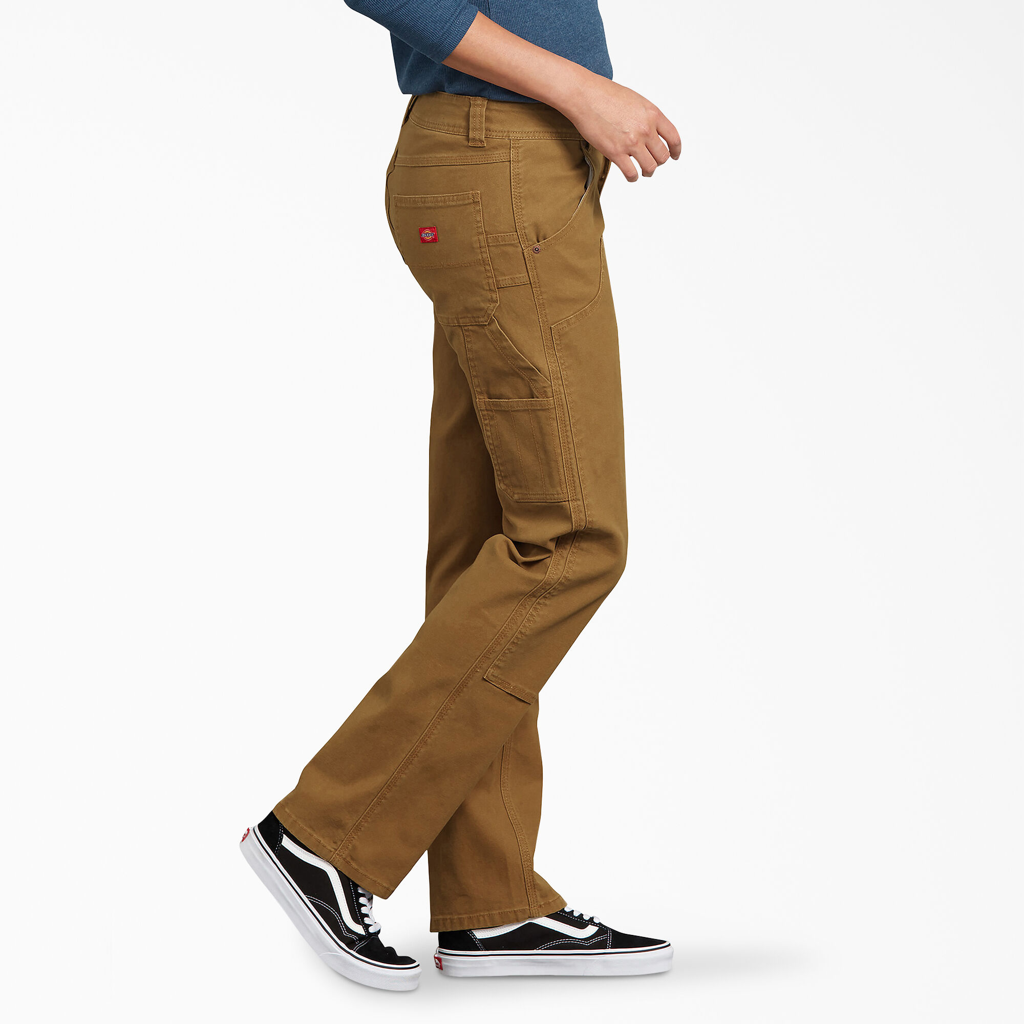 Women's FLEX Relaxed Fit Duck Carpenter Pants, Rinsed Brown Duck