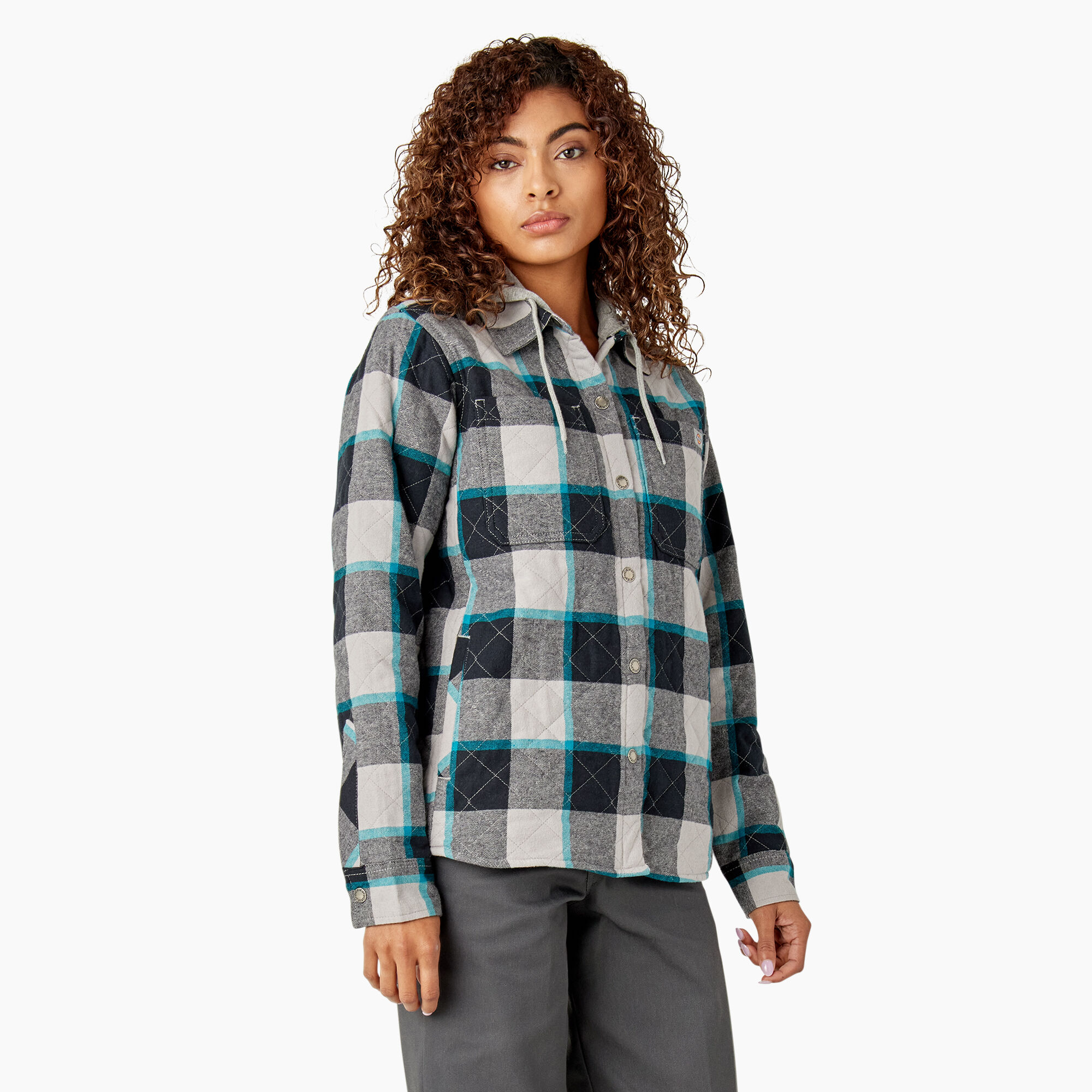 Women’s Flannel Hooded Shirt Jacket