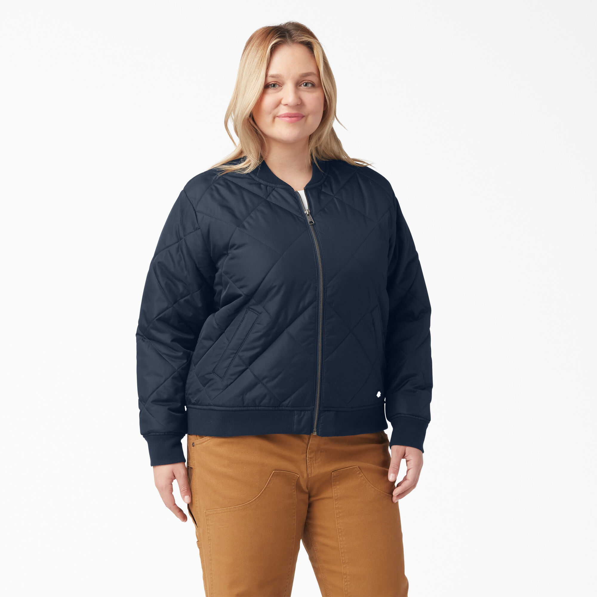 Women's Plus Quilted Bomber Jacket