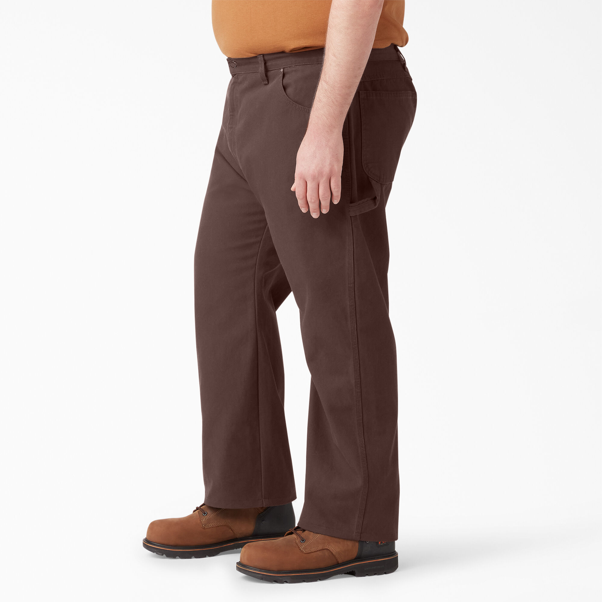 Relaxed Fit Heavyweight Duck Carpenter Pants, Rinsed Chocolate Brown