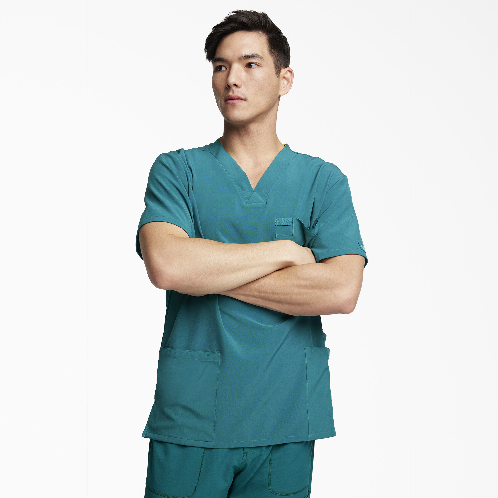 Men's EDS Essentials V-Neck Scrub Top with Patch Pockets