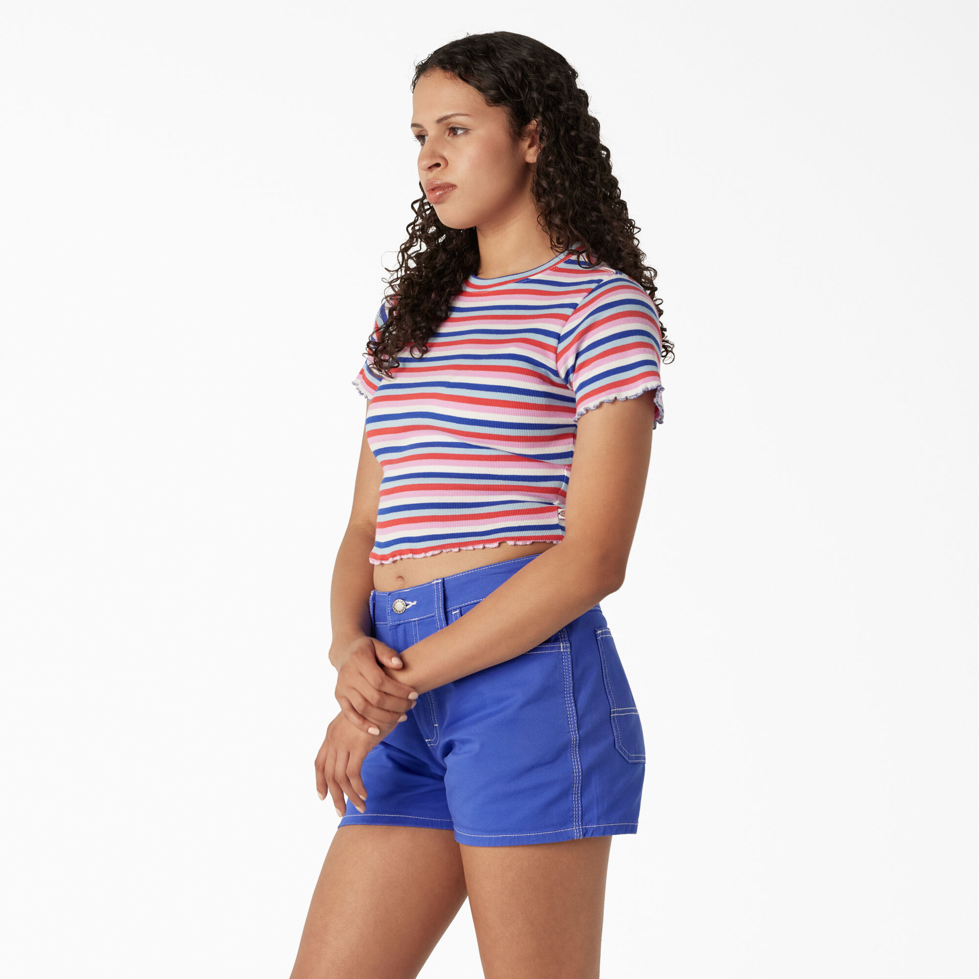 Women's Striped Cropped Baby T-Shirt