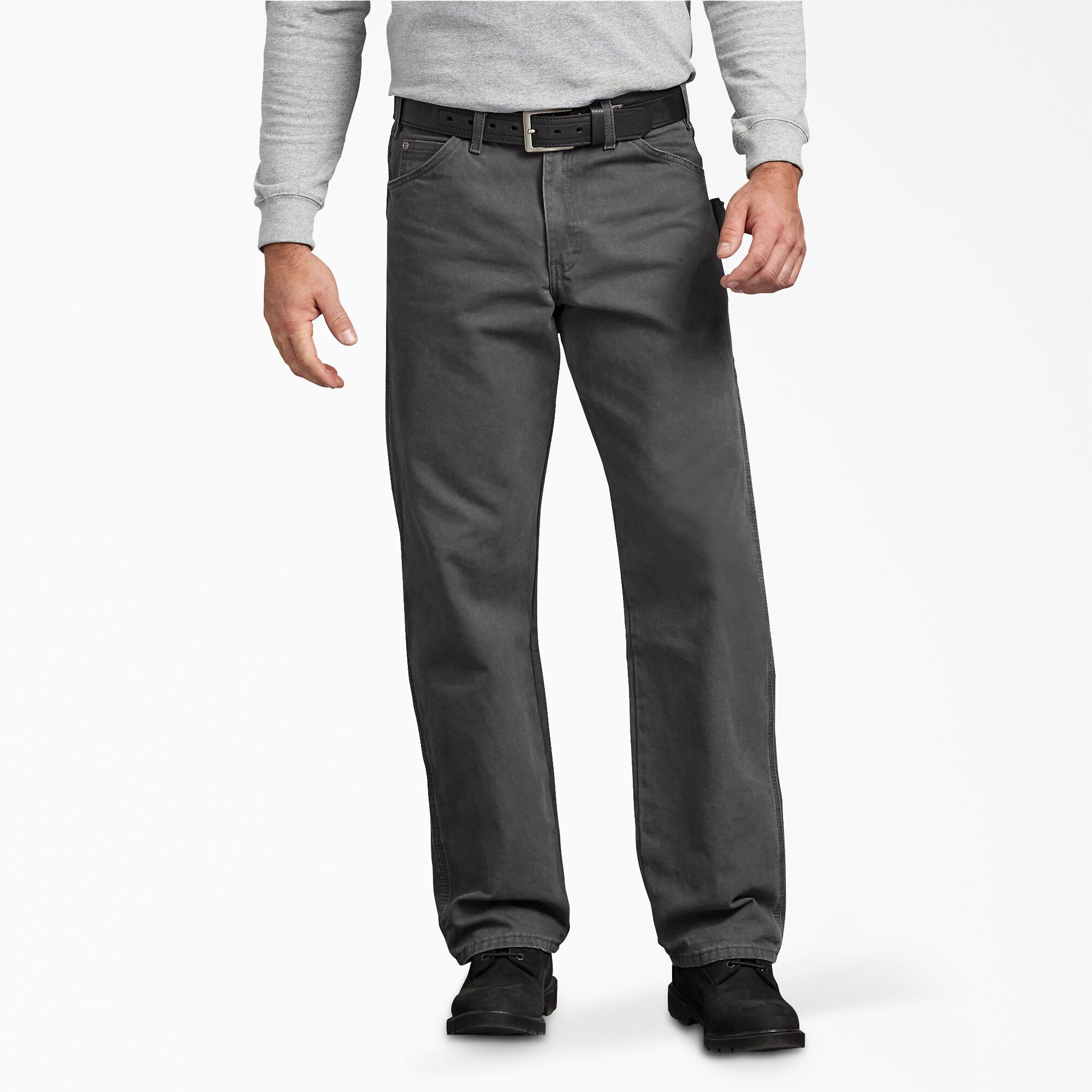 Relaxed Fit Straight Leg Sanded Duck Carpenter Pants, Rinsed Slate