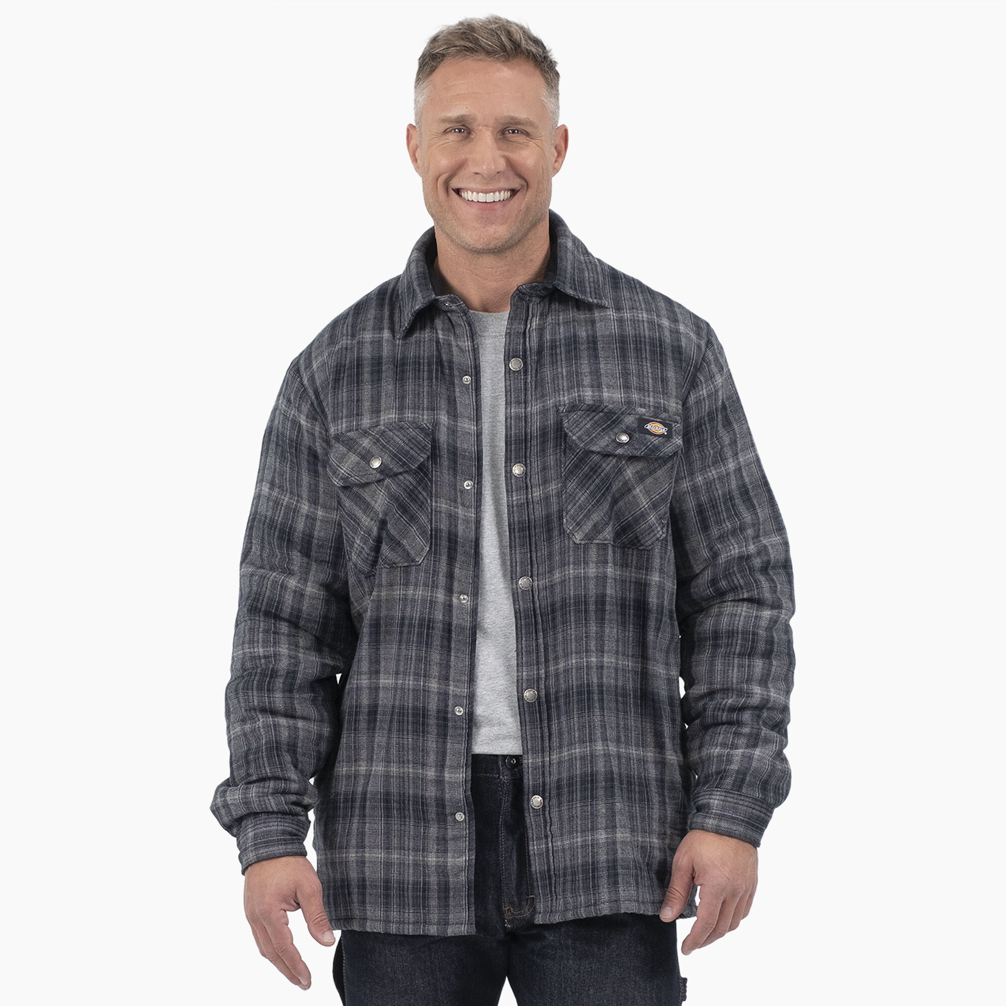 Water Repellent Fleece-Lined Flannel Shirt Jacket