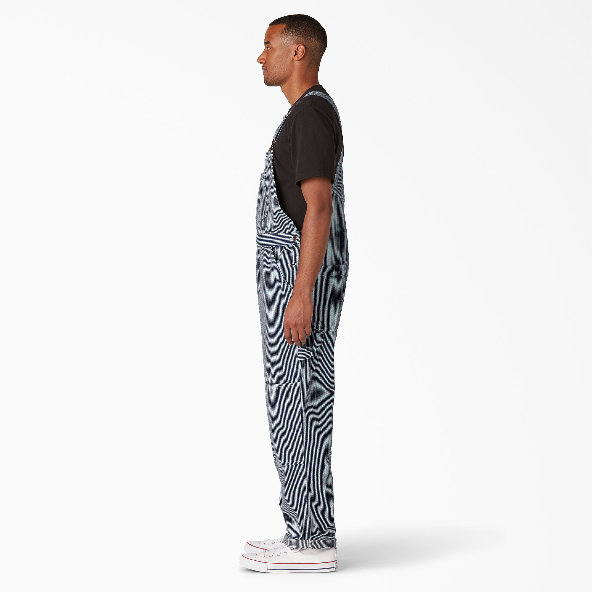 Rinsed Hickory Stripe Double Knee Bib Overalls