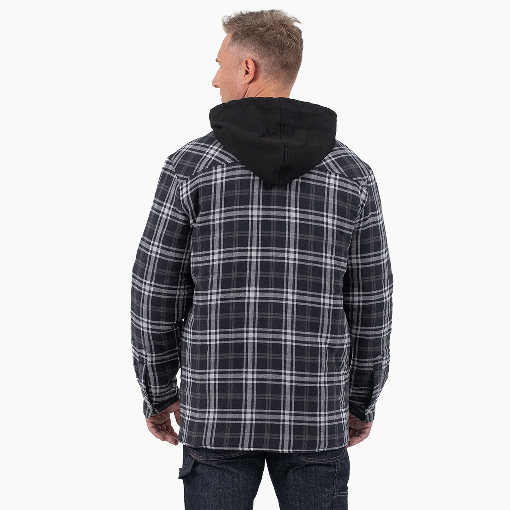 Flannel Hooded Shirt Jacket