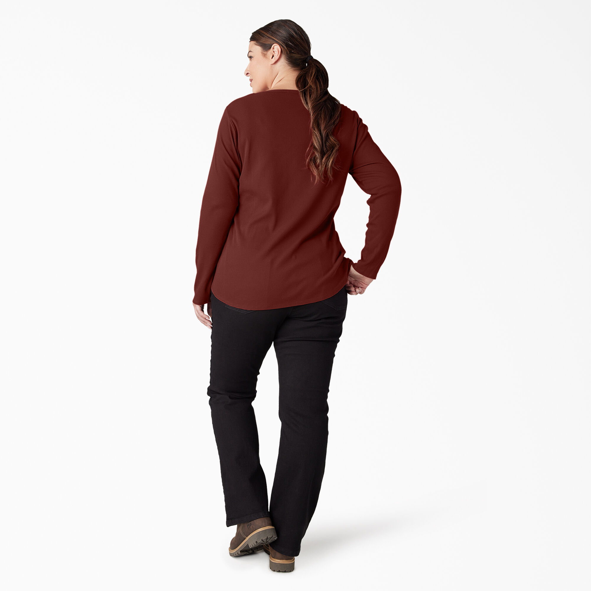 Women's Plus Henley Long Sleeve Shirt