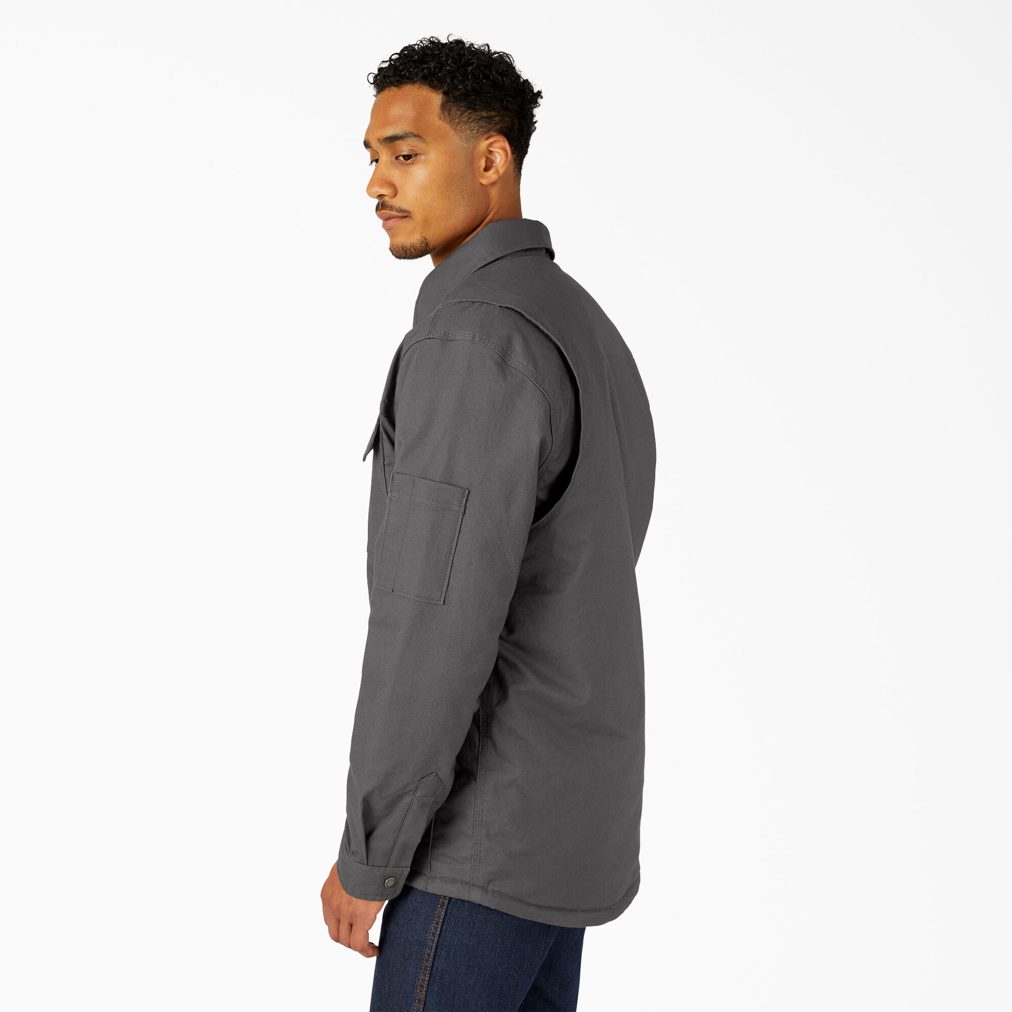 Water Repellent Fleece-Lined Duck Shirt Jacket