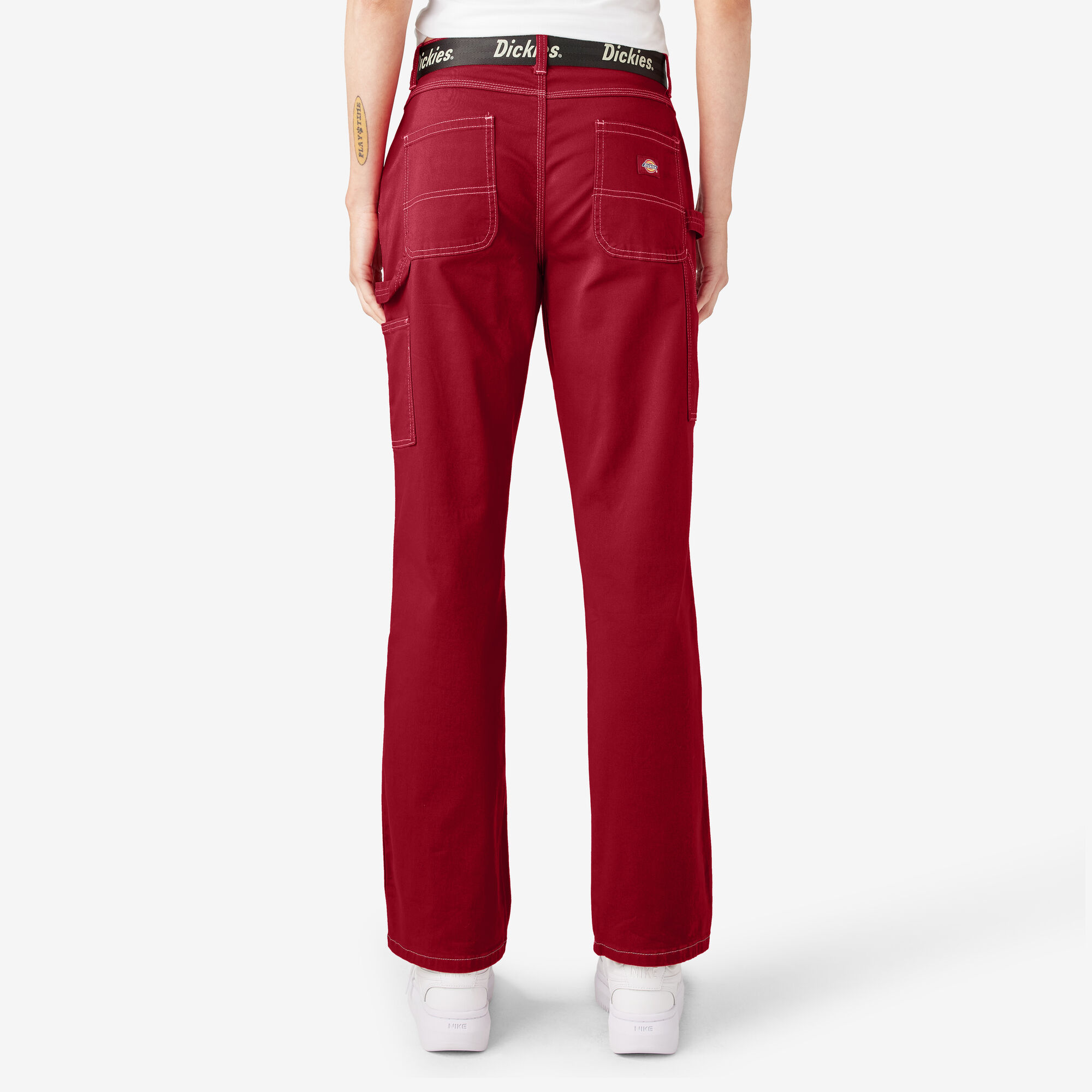Women's Relaxed Fit Carpenter Pants, English Red