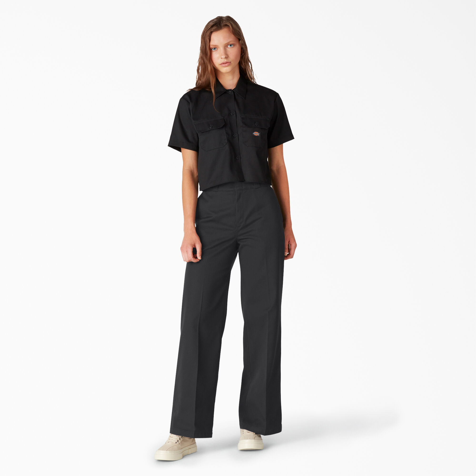 Women's Regular Fit Wide Leg Work Pants