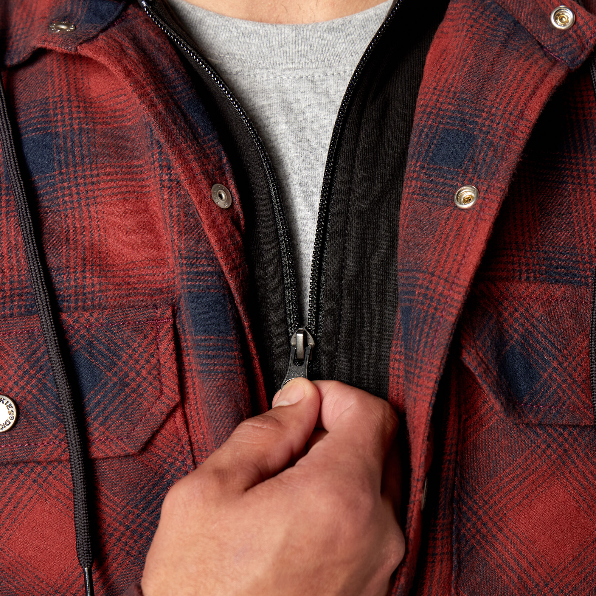 Flannel Hooded Shirt Jacket