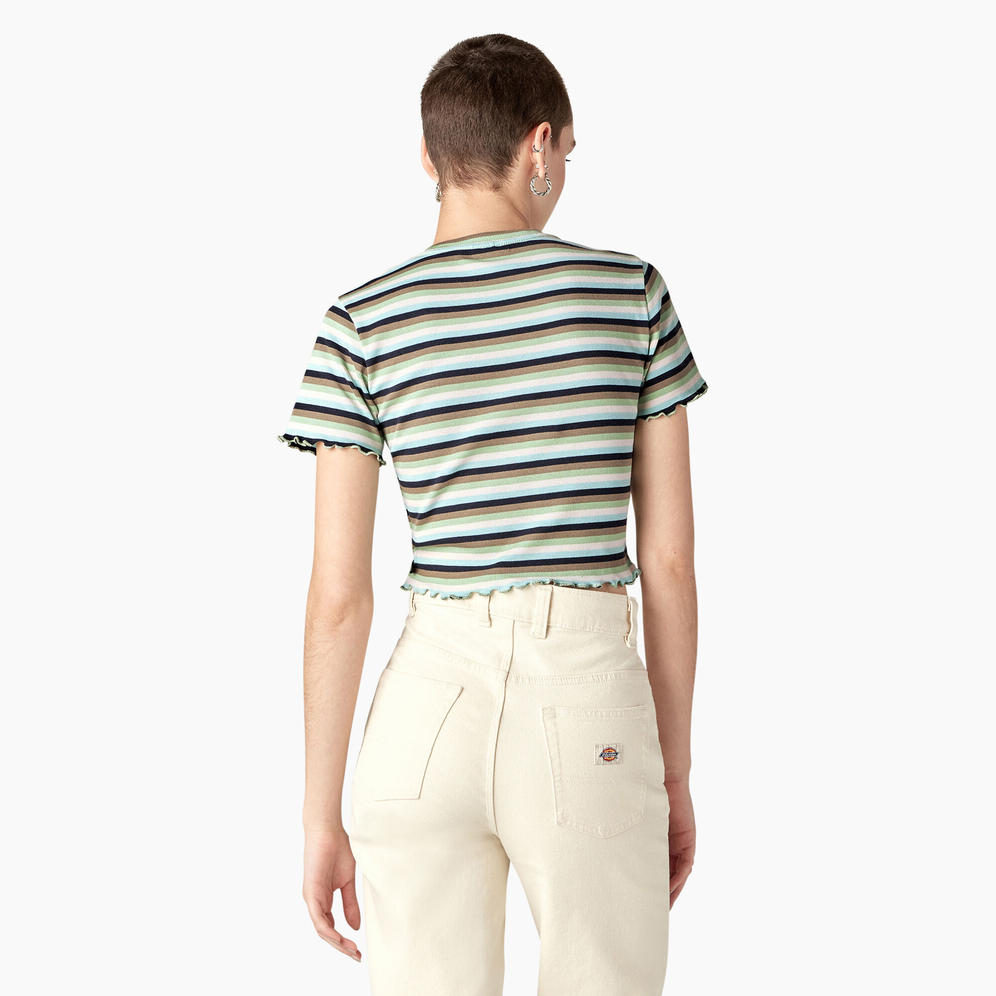 Women's Striped Cropped Baby T-Shirt