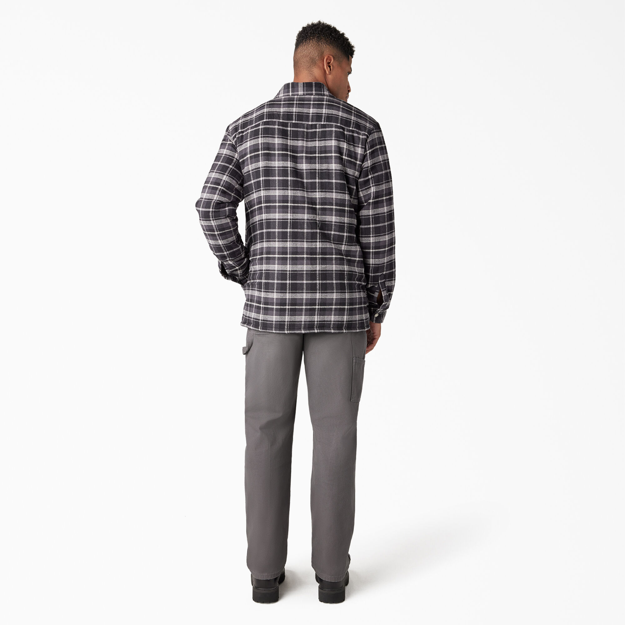 Water Repellent Fleece-Lined Flannel Shirt Jacket