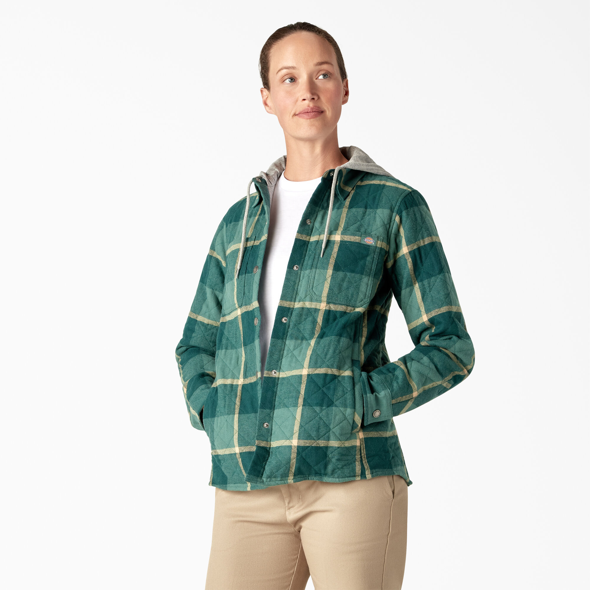 Women’s Flannel Hooded Shirt Jacket