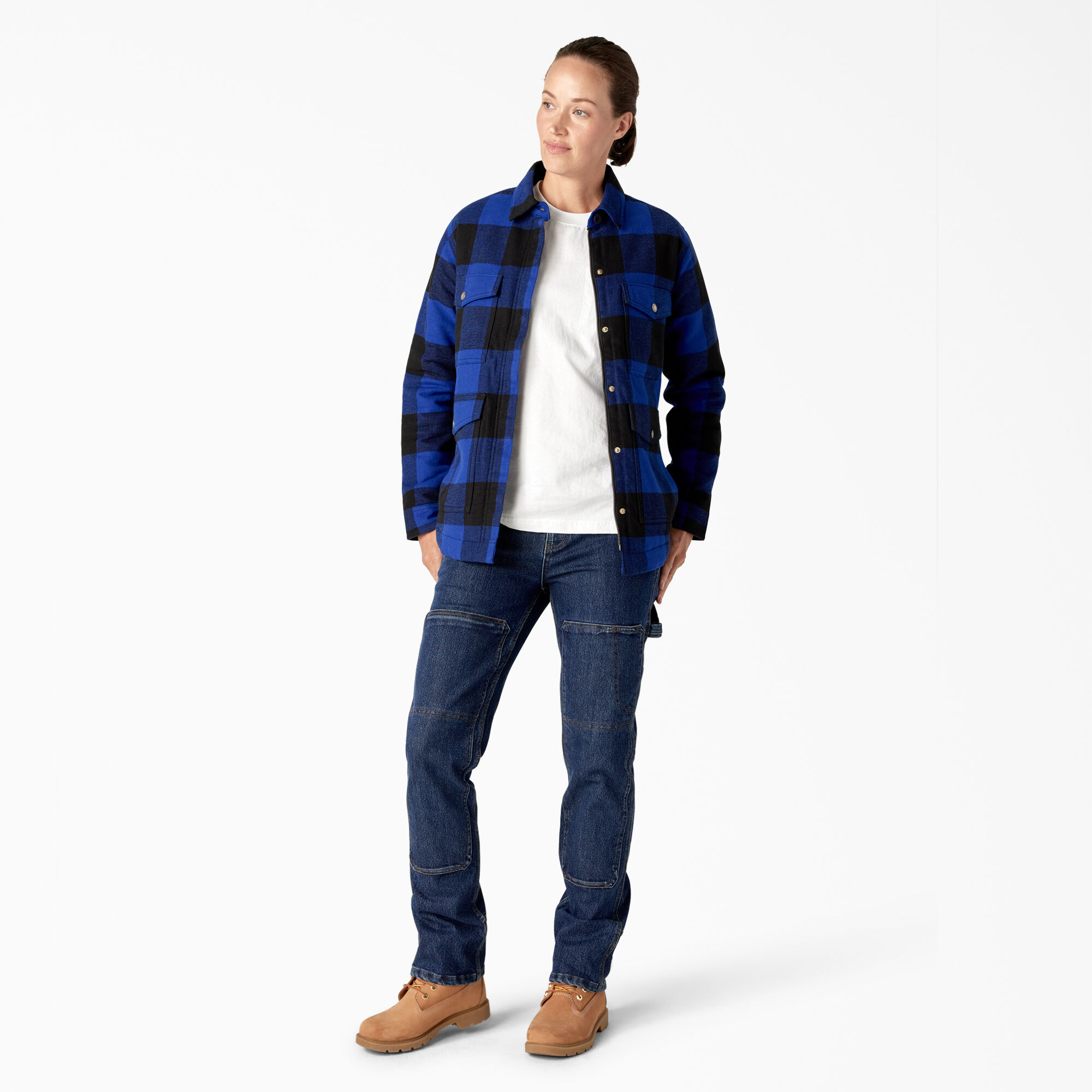 Women's Flannel Fleece Lined Chore Coat