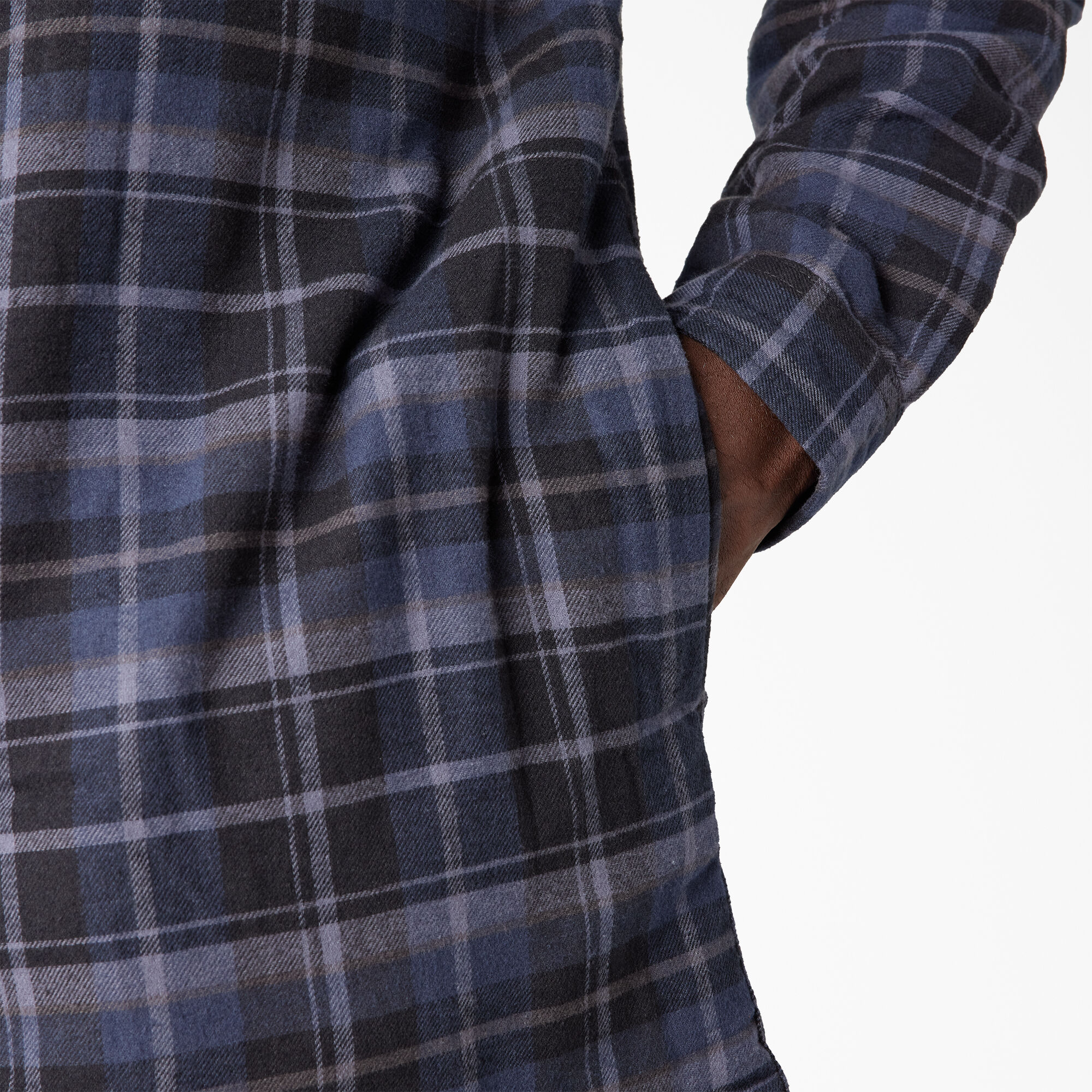 Water Repellent Fleece-Lined Flannel Shirt Jacket