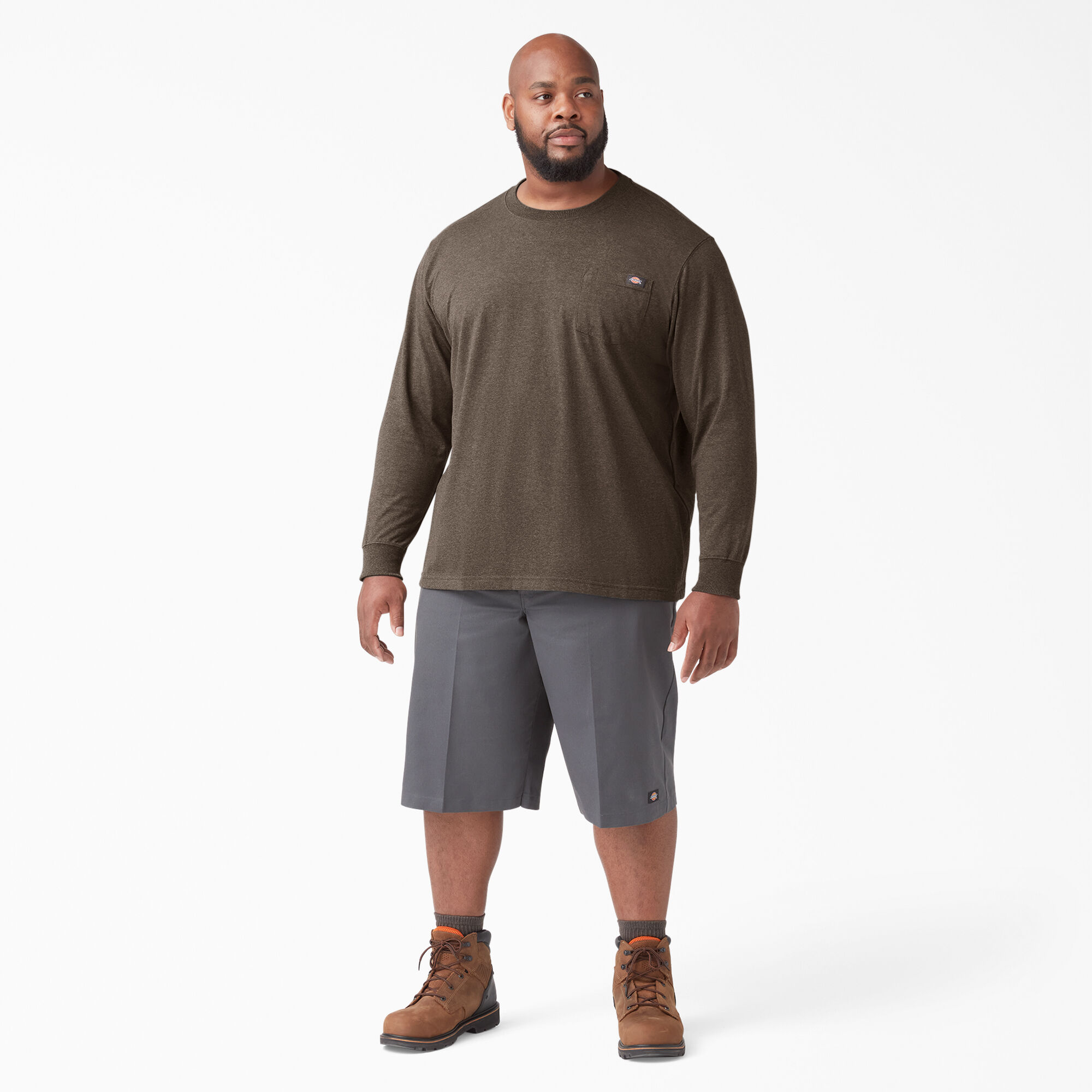 Heavyweight Heathered Long Sleeve Pocket T-Shirt