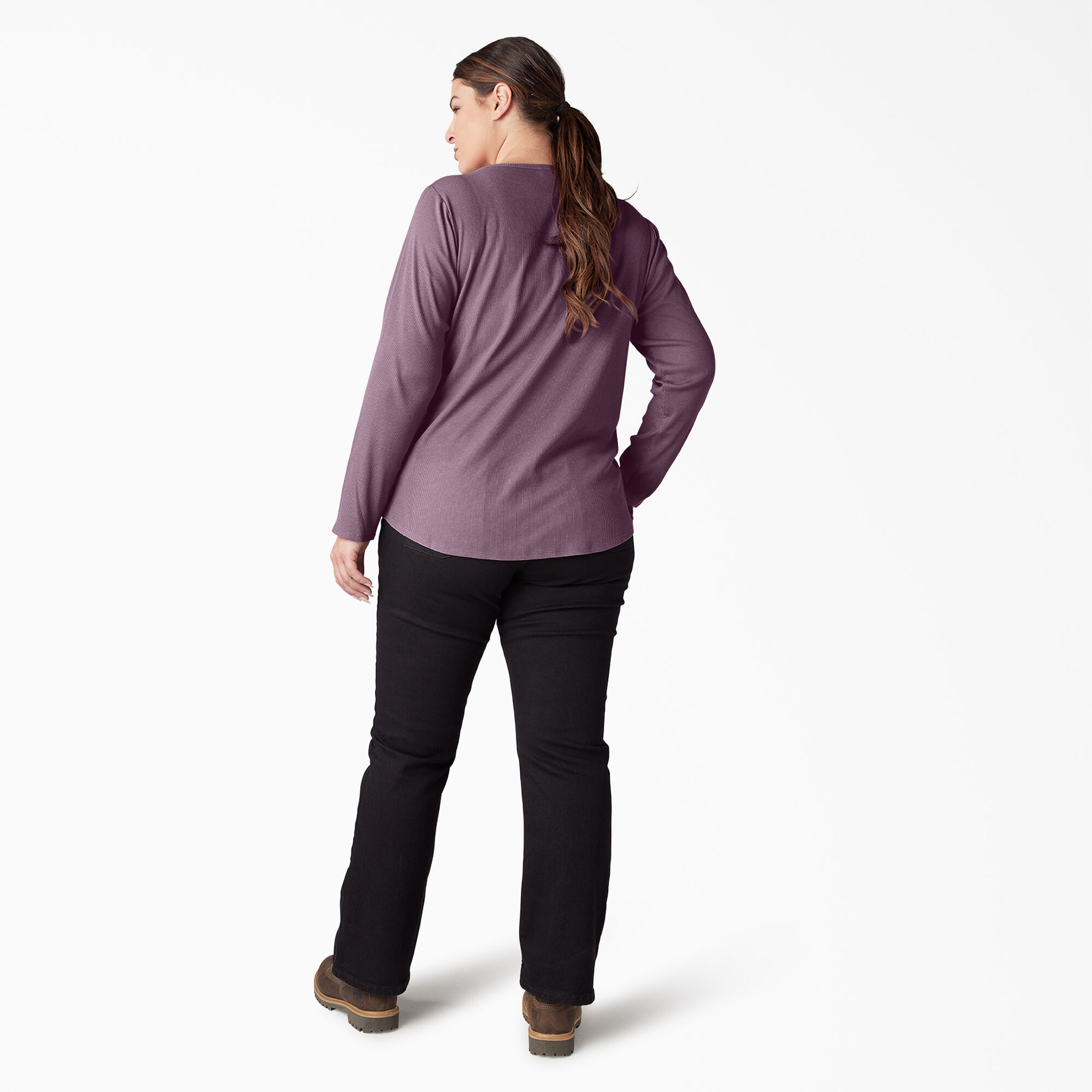 Women's Plus Henley Long Sleeve Shirt