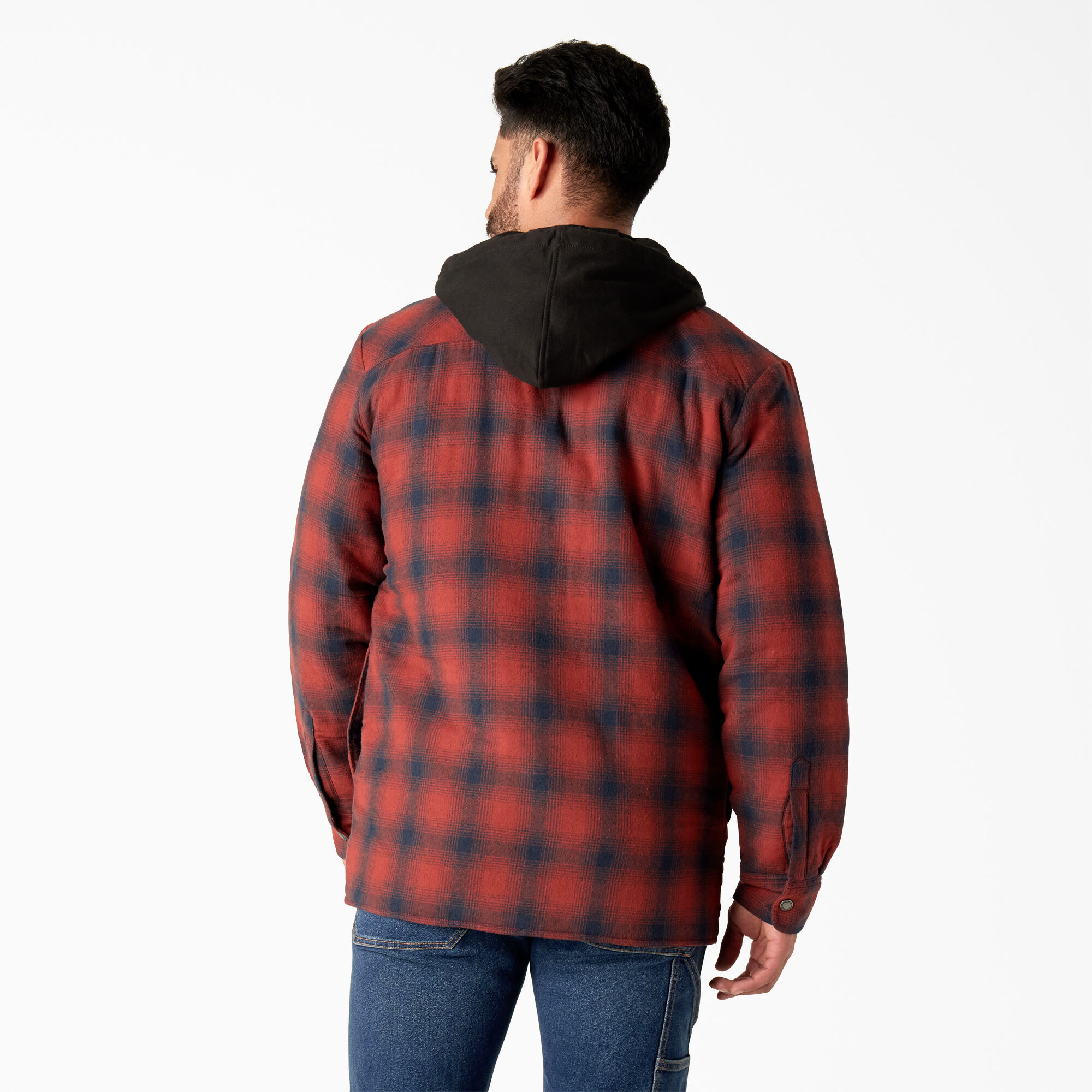 Flannel Hooded Shirt Jacket
