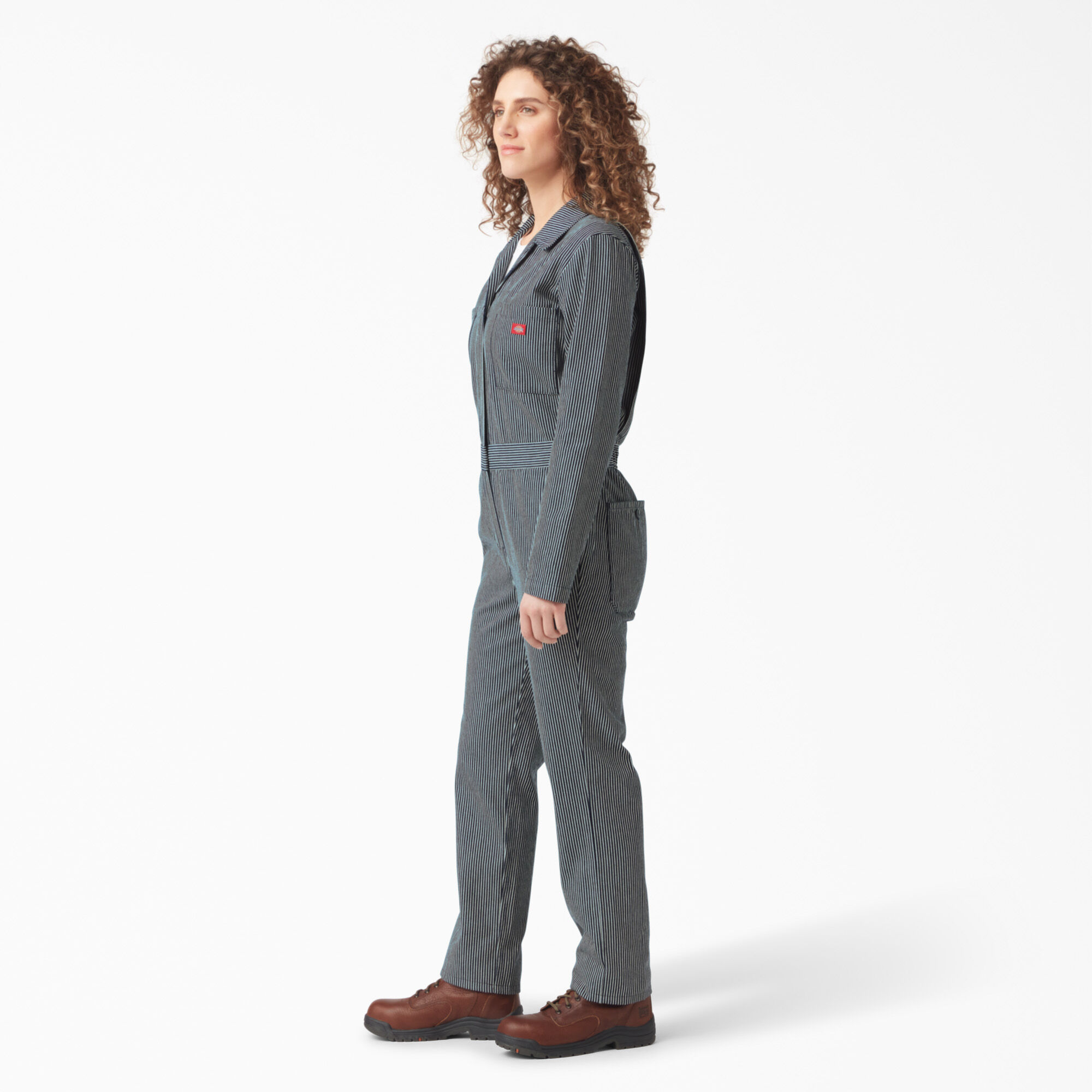 Women's Relaxed Fit Long Sleeve Hickory Stripe Coveralls