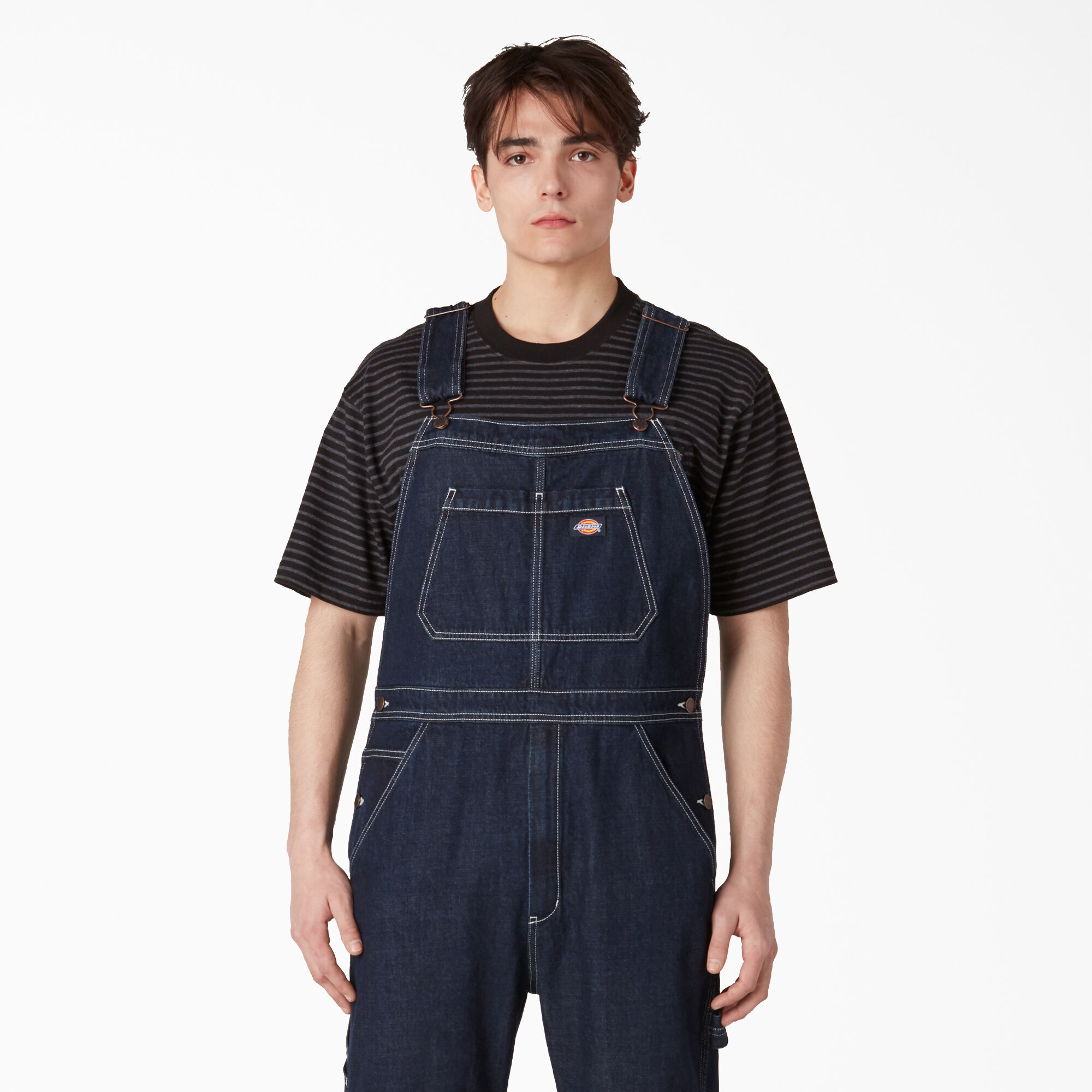 Rinsed Denim Double Knee Bib Overalls