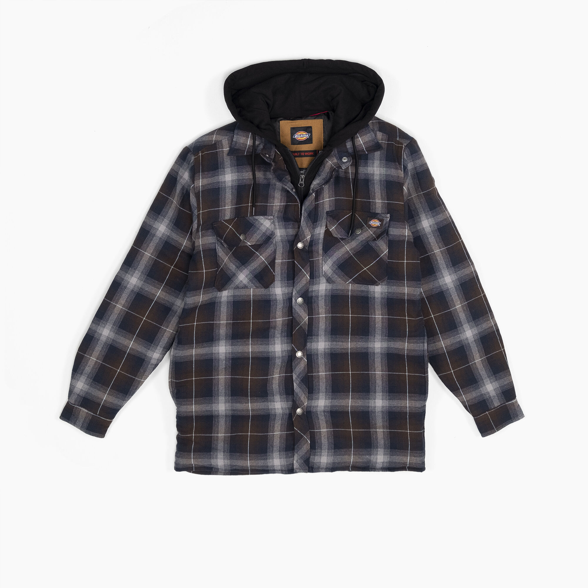 Water Repellent Flannel Hooded Shirt Jacket