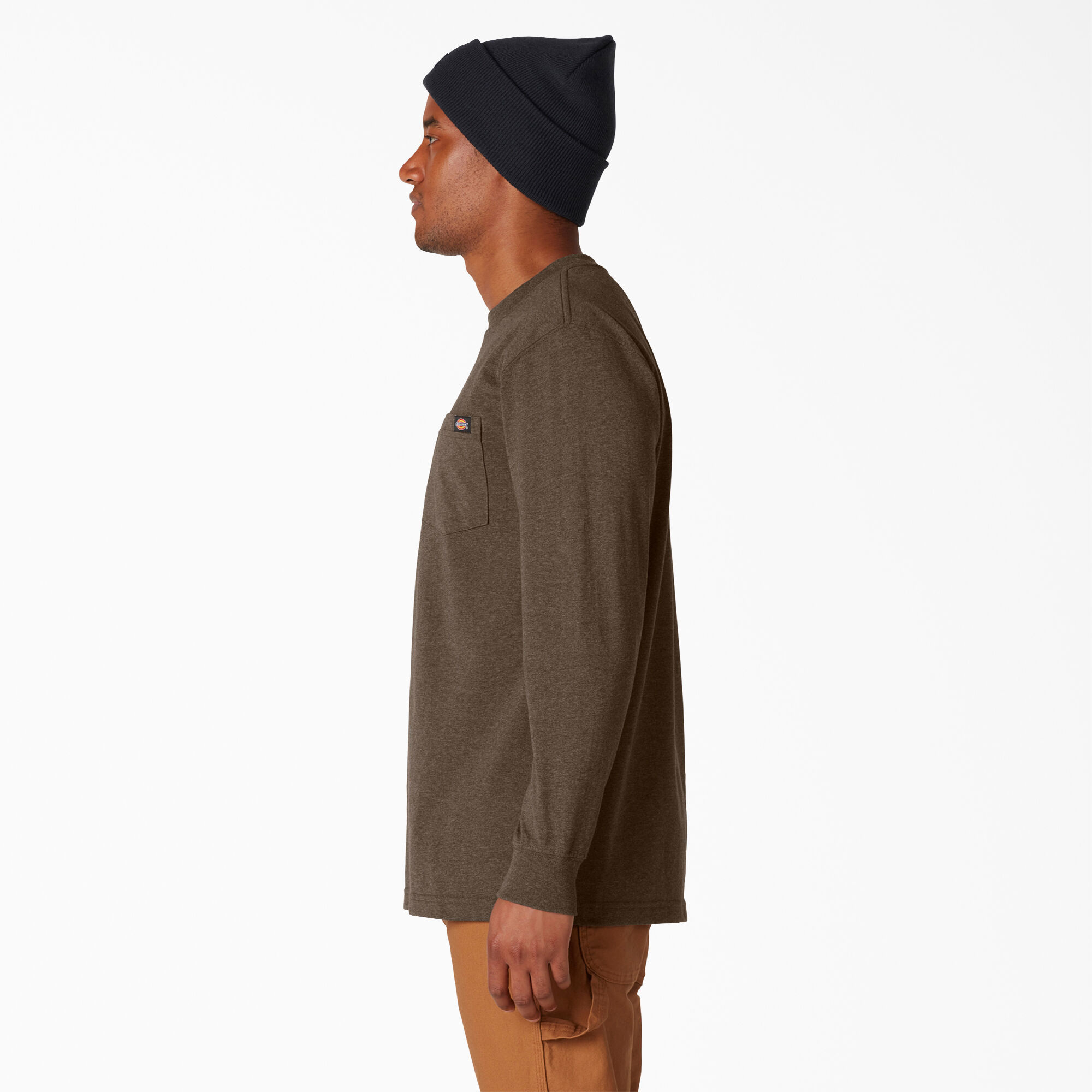 Heavyweight Heathered Long Sleeve Pocket T-Shirt