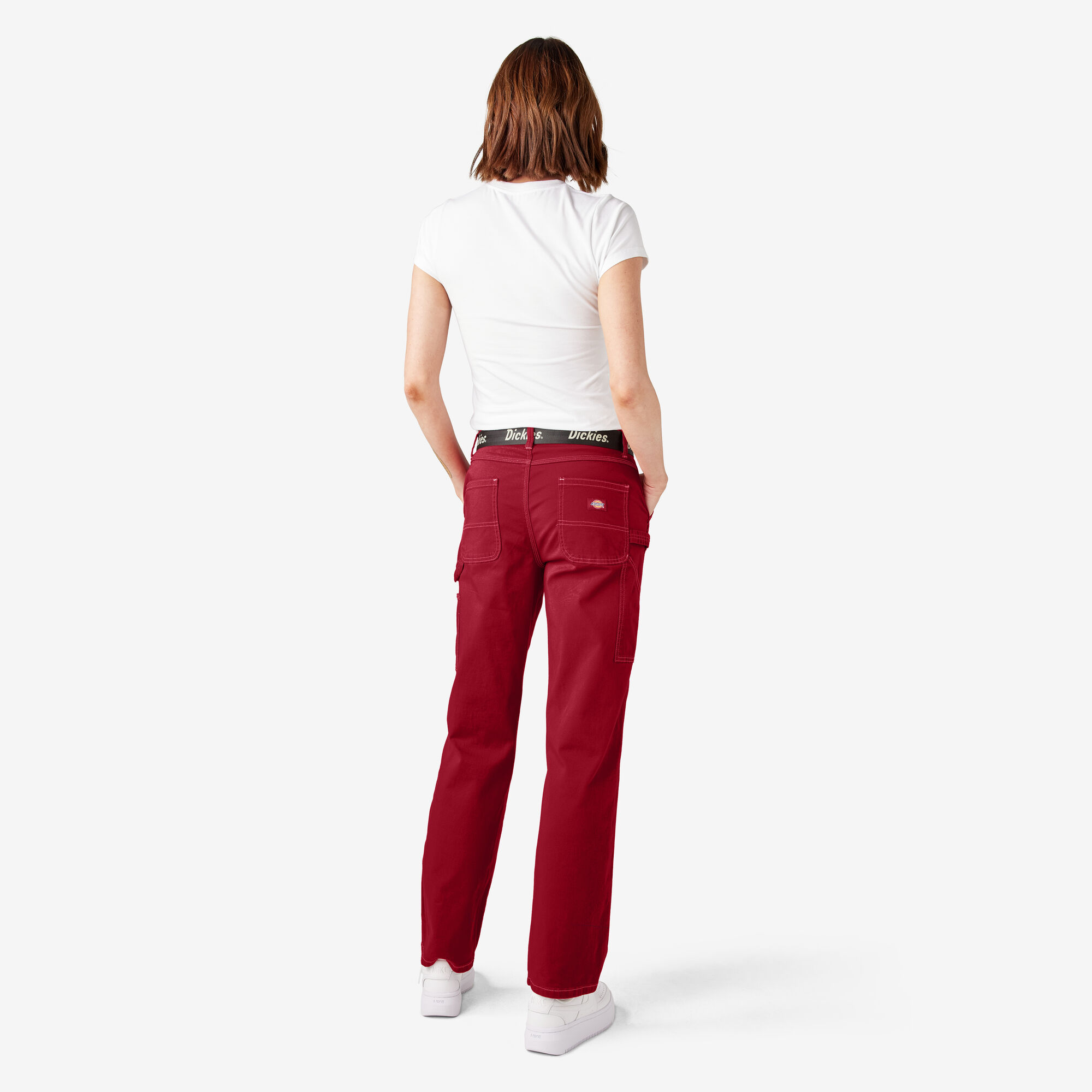Women's Relaxed Fit Carpenter Pants, English Red