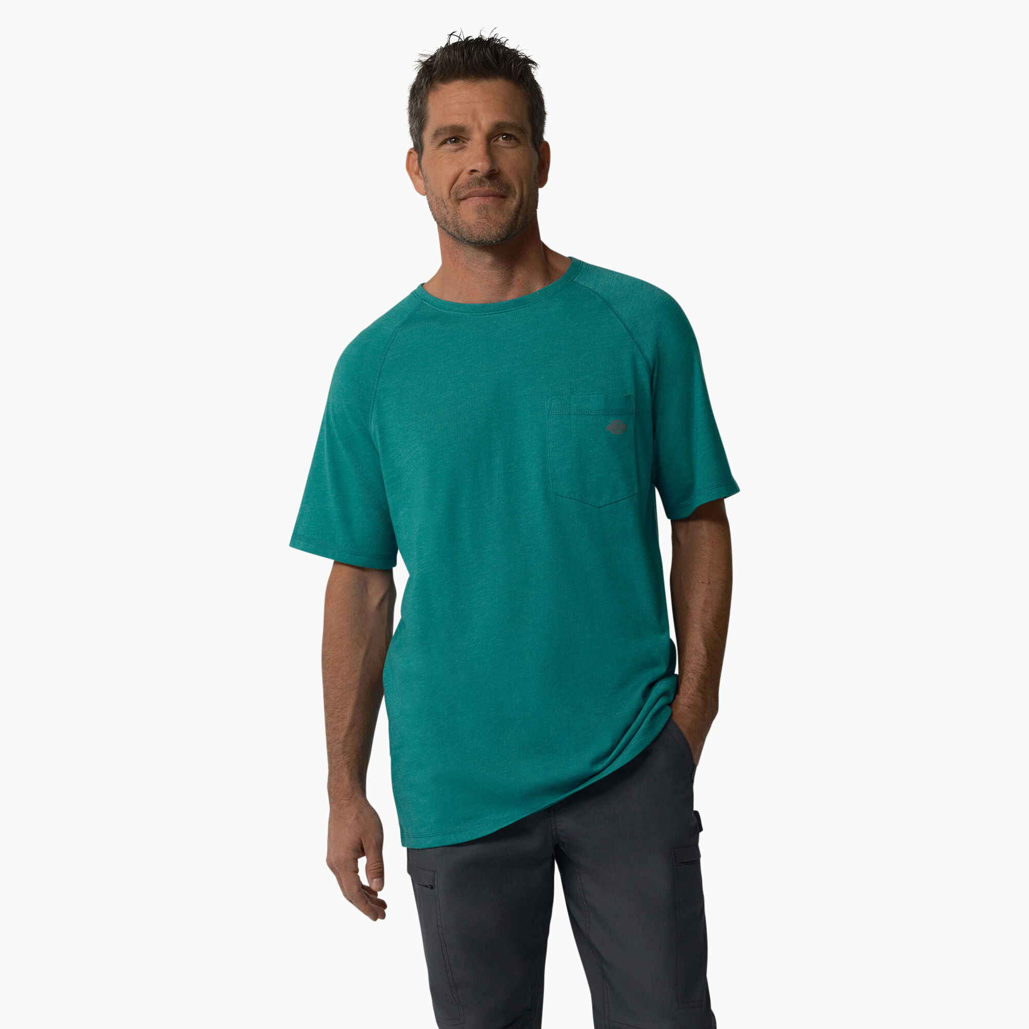 Cooling Short Sleeve Pocket T-Shirt, Deep Lake Heather