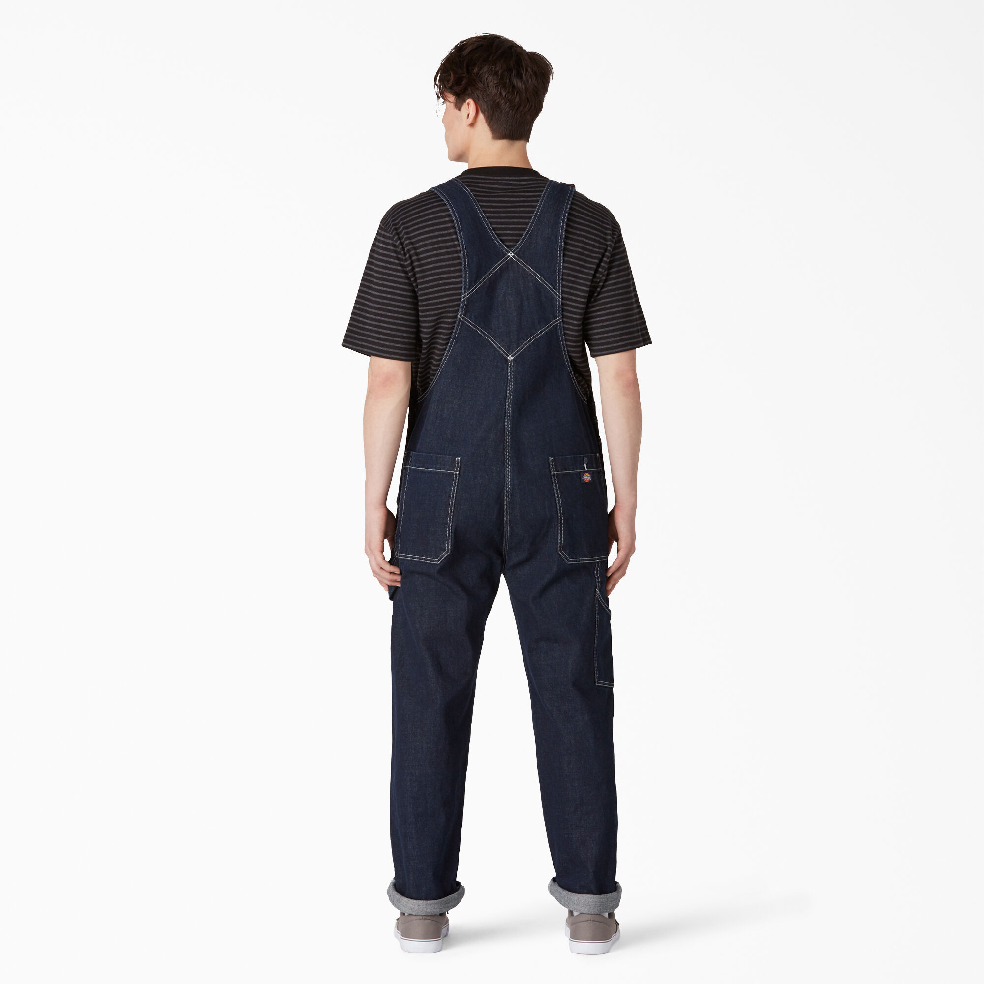 Rinsed Denim Double Knee Bib Overalls