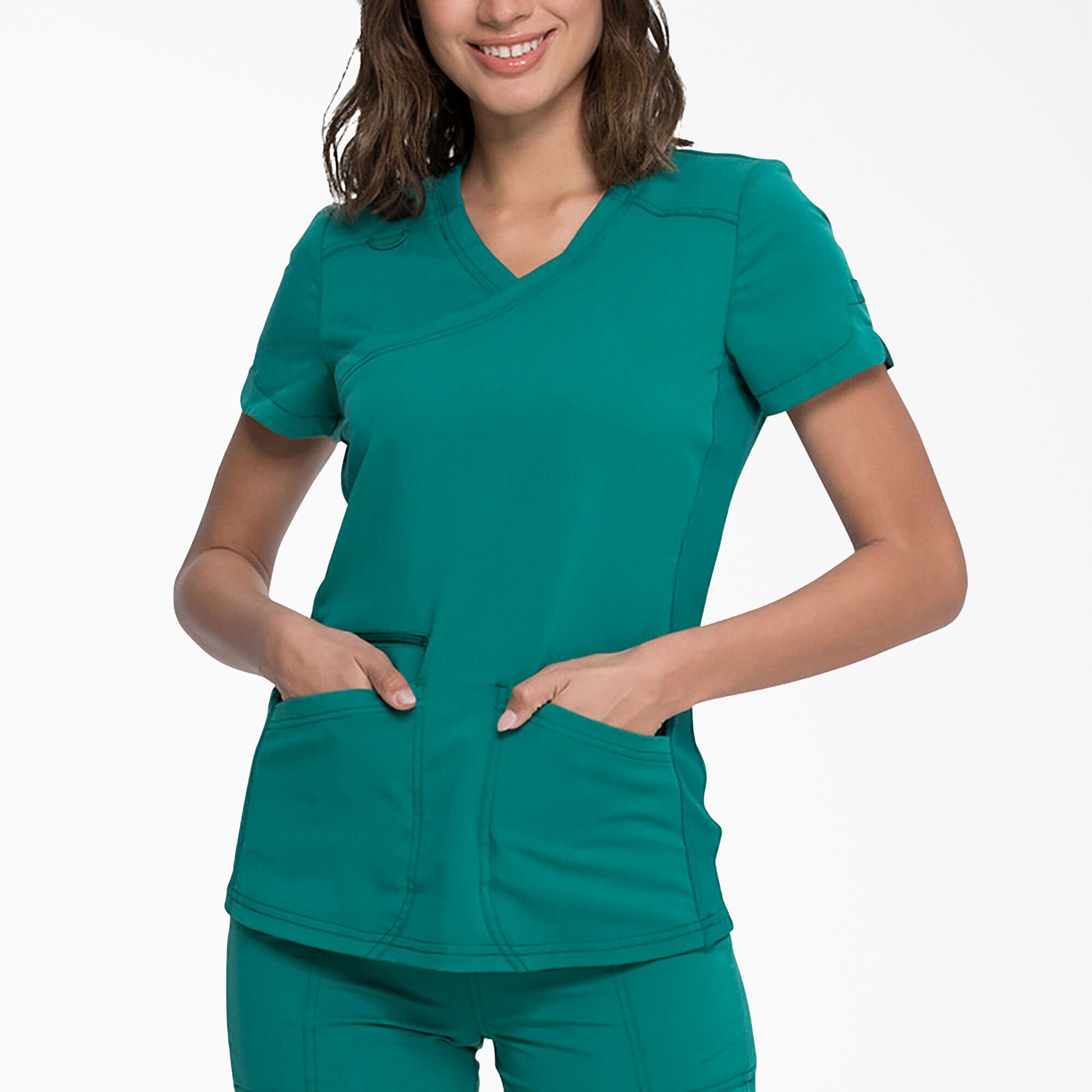 Women's Balance Mock Wrap Scrub Top
