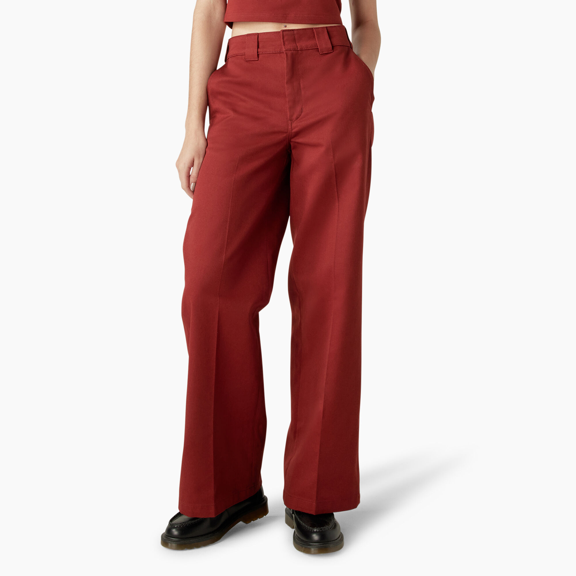 Women's Regular Fit Wide Leg Work Pants