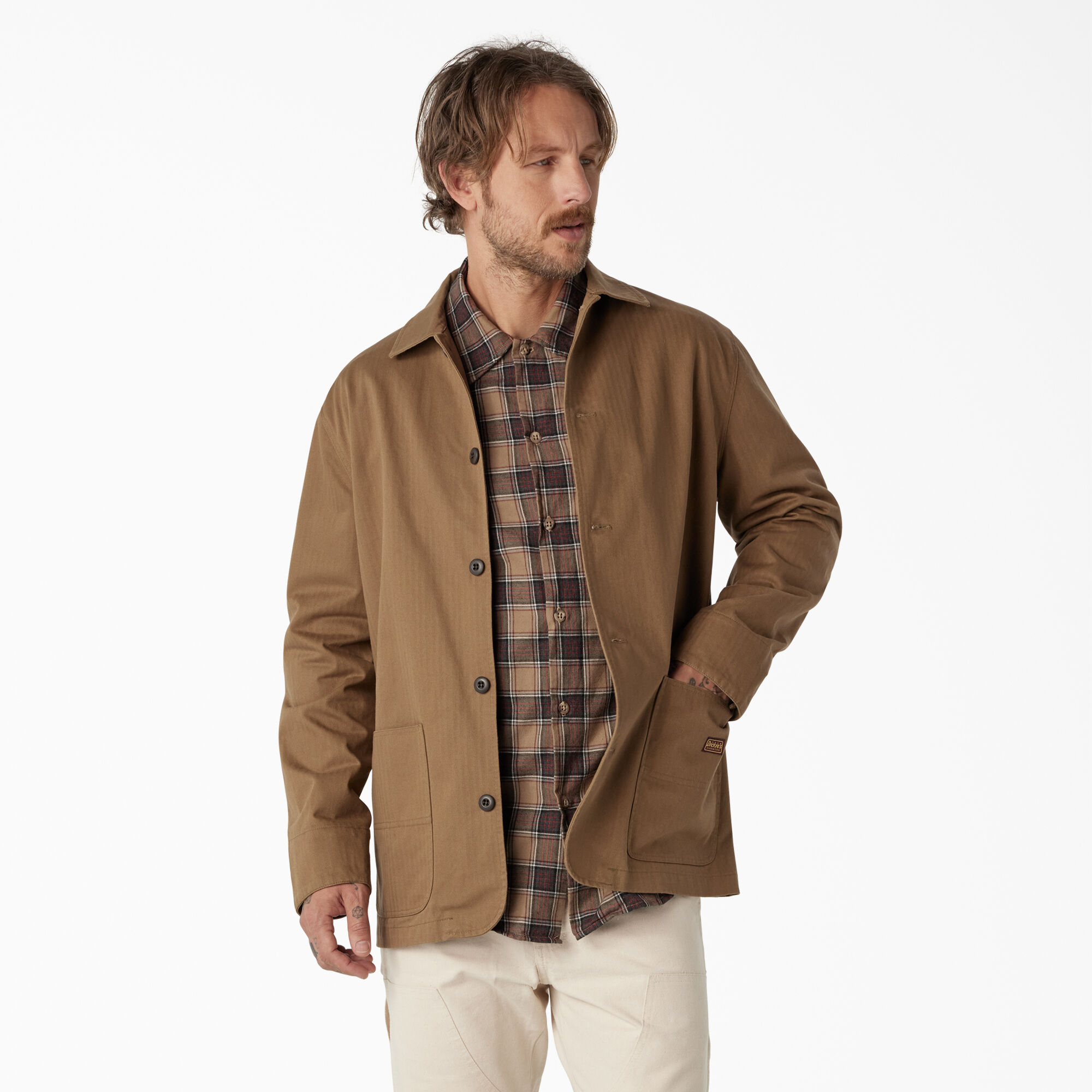 Dickies 1922 Herringbone Jacket, Rinsed Timber Brown