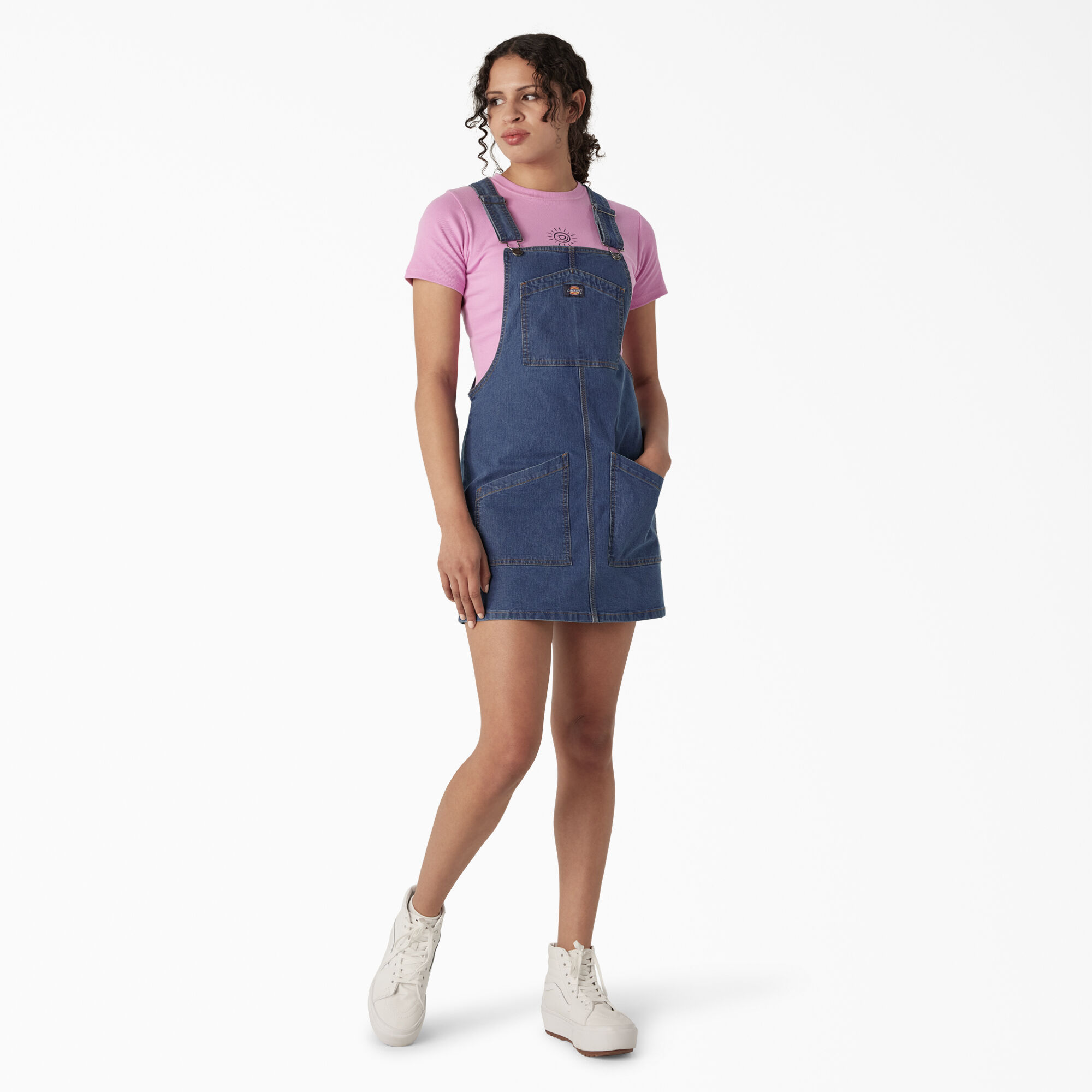 Women's Regular Fit Denim Bib Overall Dress