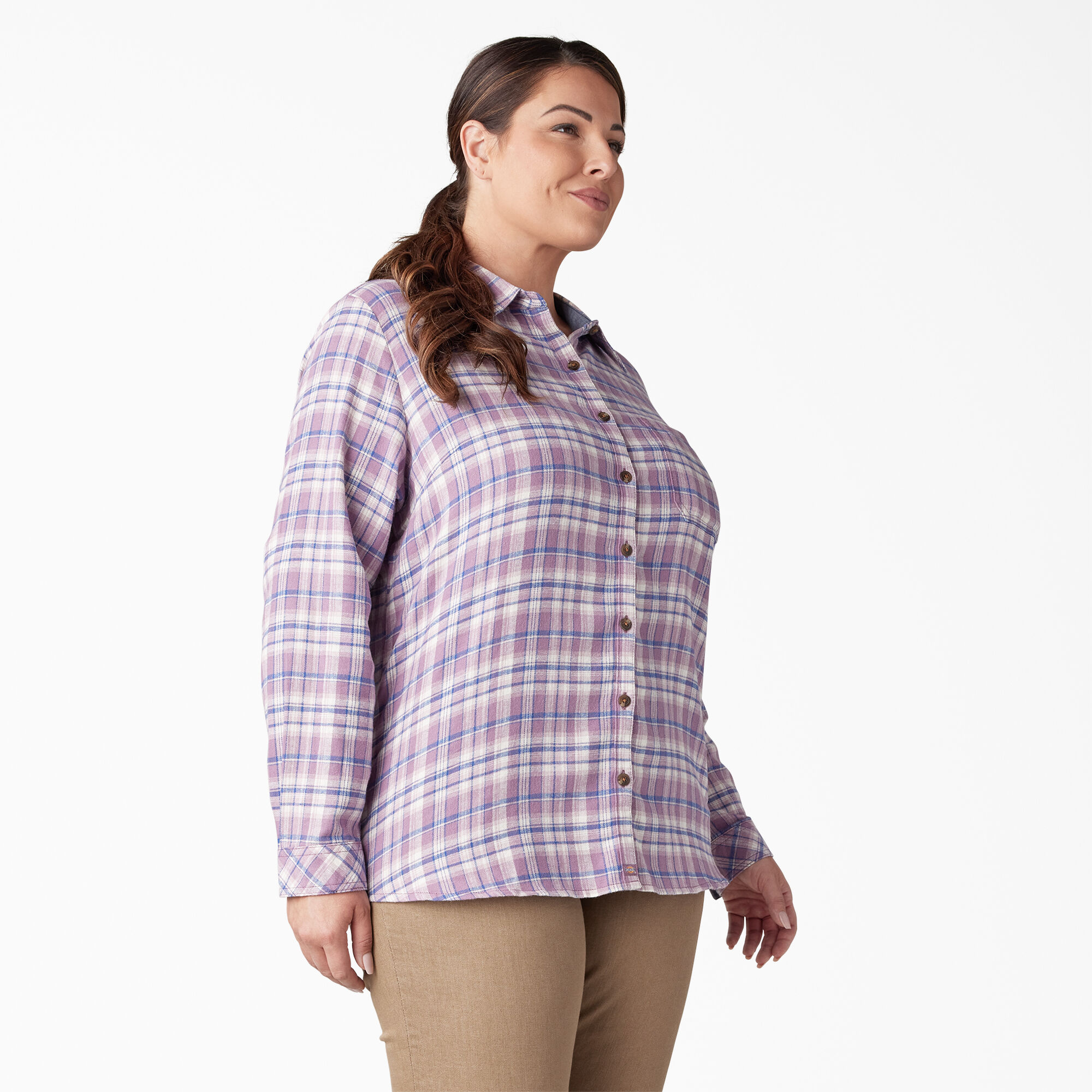 Women's Plus Long Sleeve Plaid Flannel Shirt