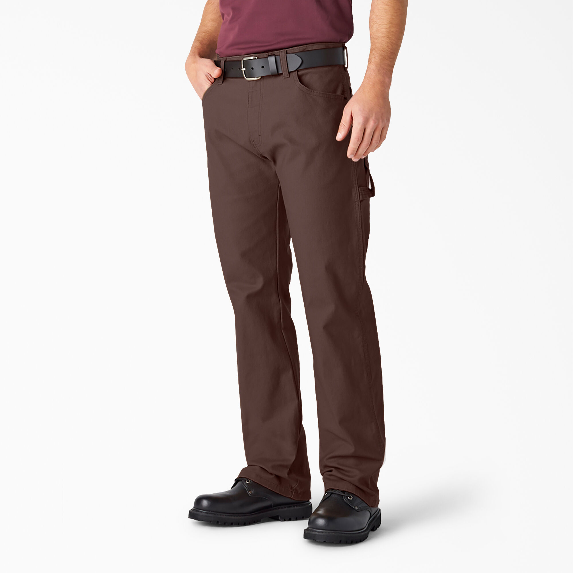 Relaxed Fit Heavyweight Duck Carpenter Pants, Rinsed Chocolate Brown