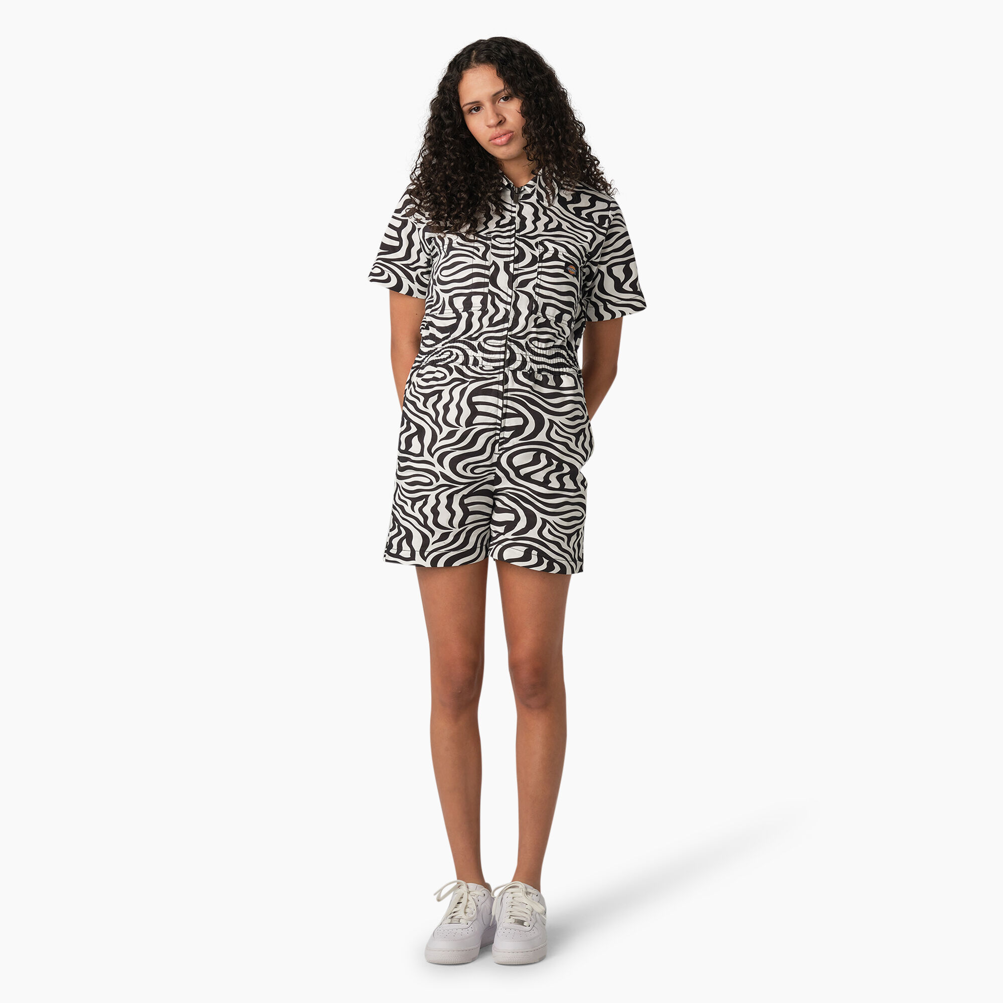 Women’s Regular Fit Zebra Print Shortalls