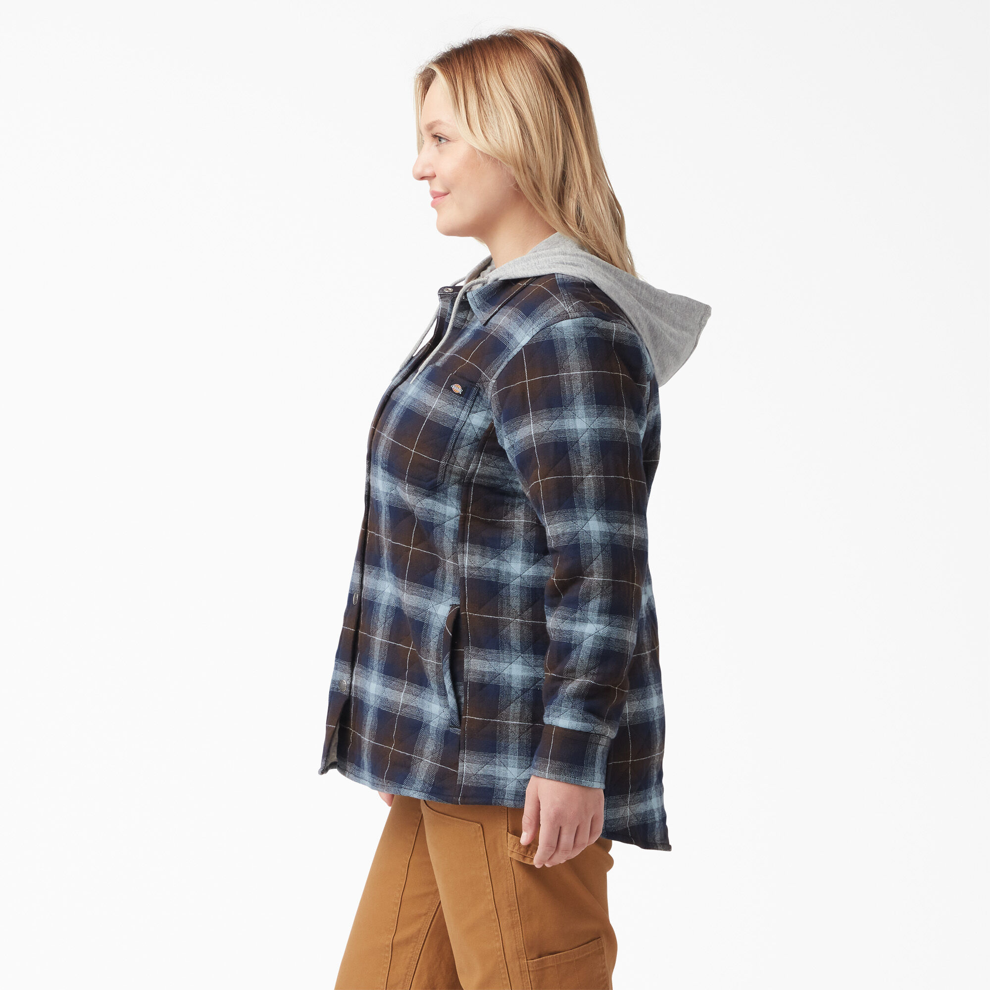 Women’s Plus Flannel Hooded Shirt Jacket